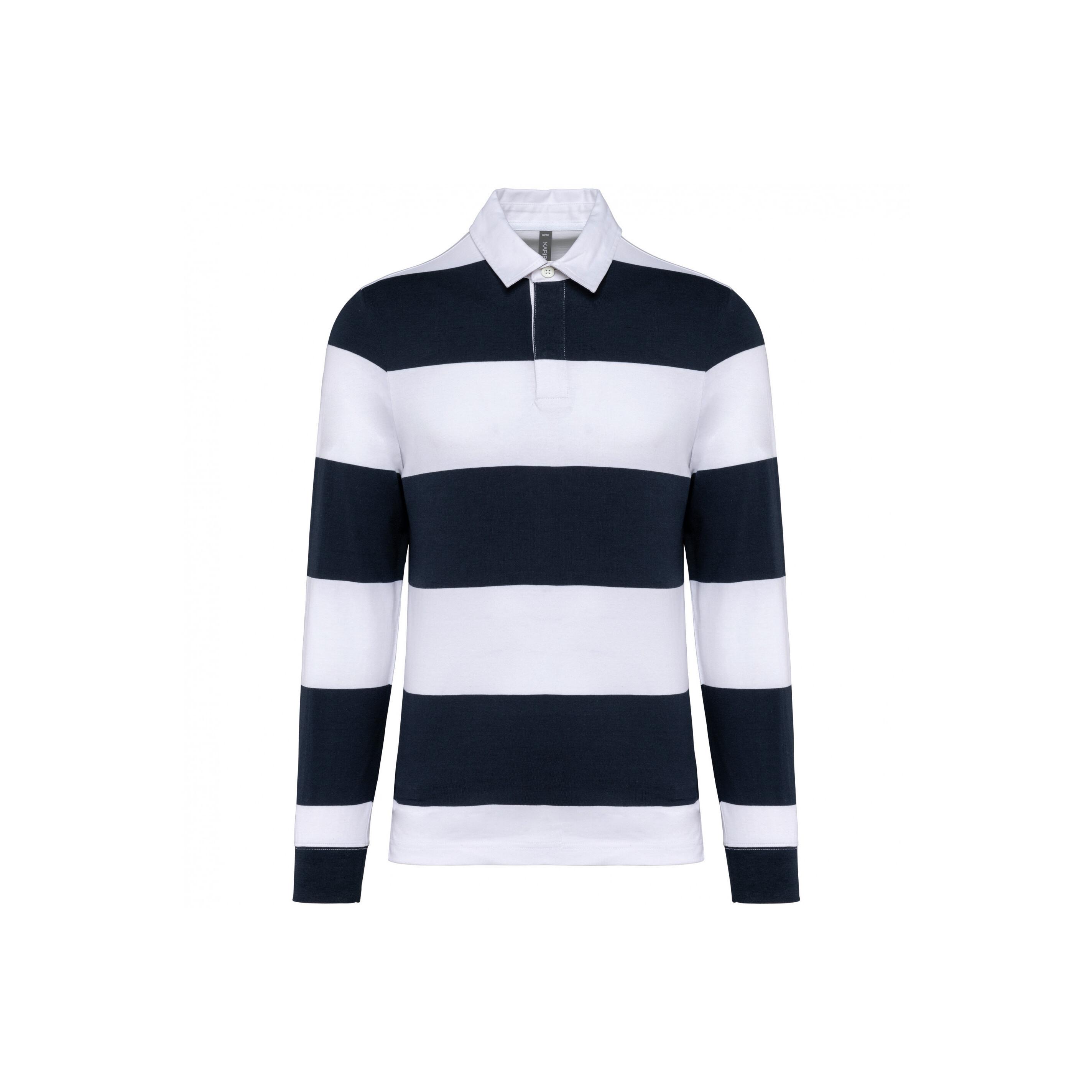 Kariban Gestreiftes Langarm Poloshirt