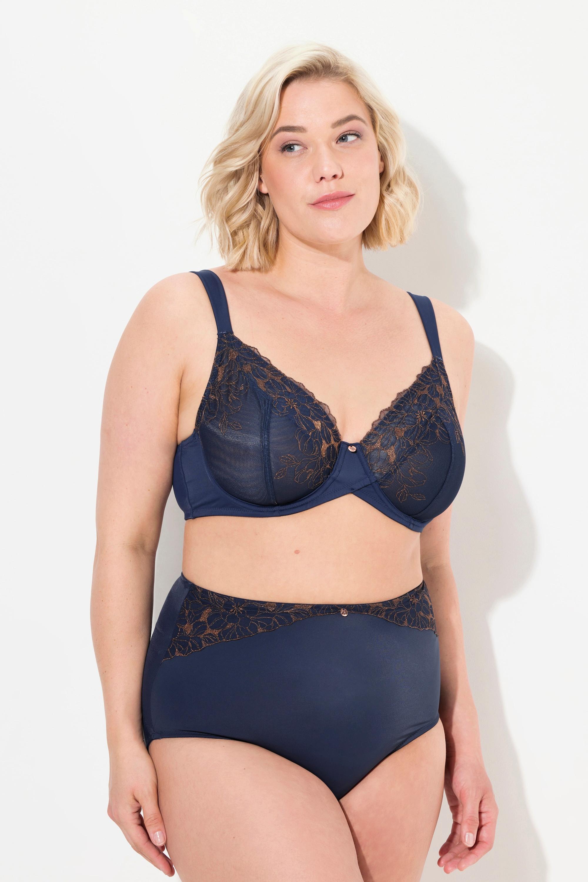 Ulla Popken Bügel-BH, Blütenstickerei, Cup C - F