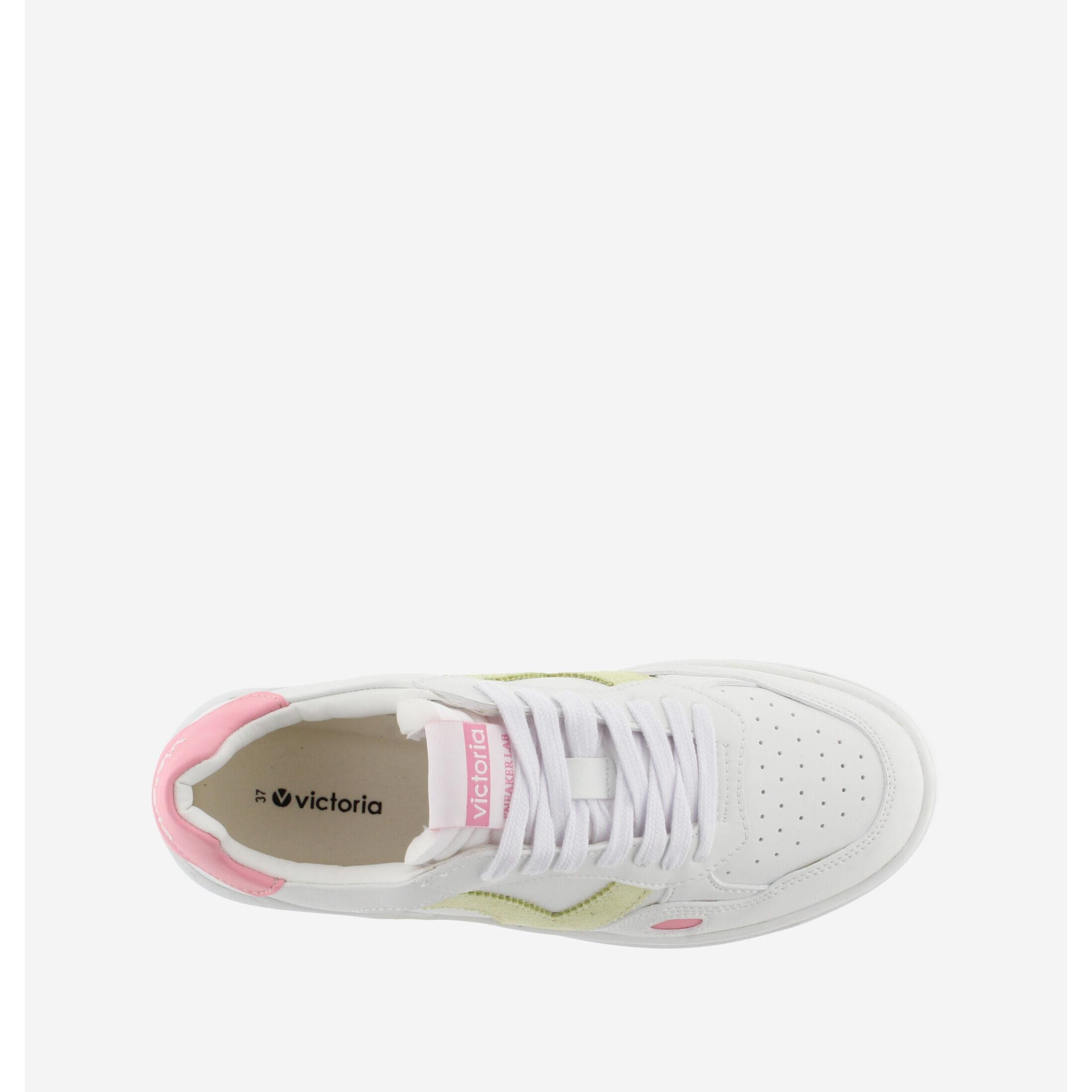 Victoria einzelne sneakers mit leder- und neon-effekt für damen