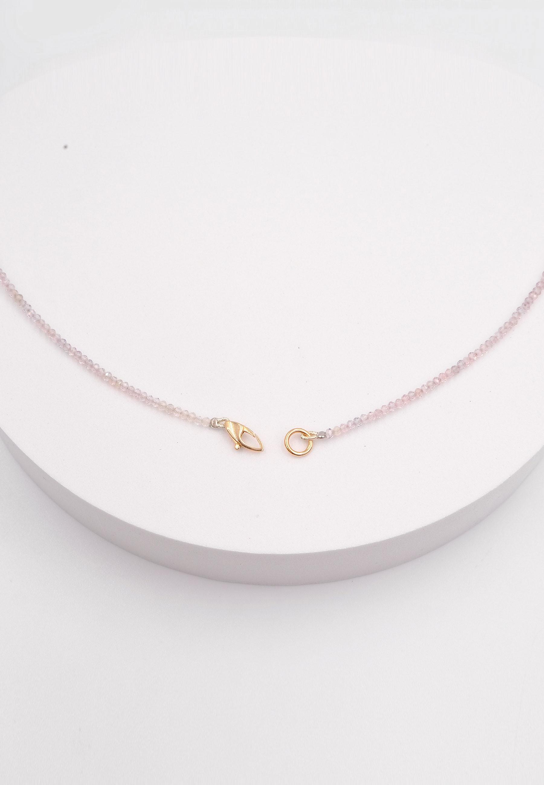 MUAU Schmuck Collier Roségold 750 Süsswasserperle 10-11mm Spinell