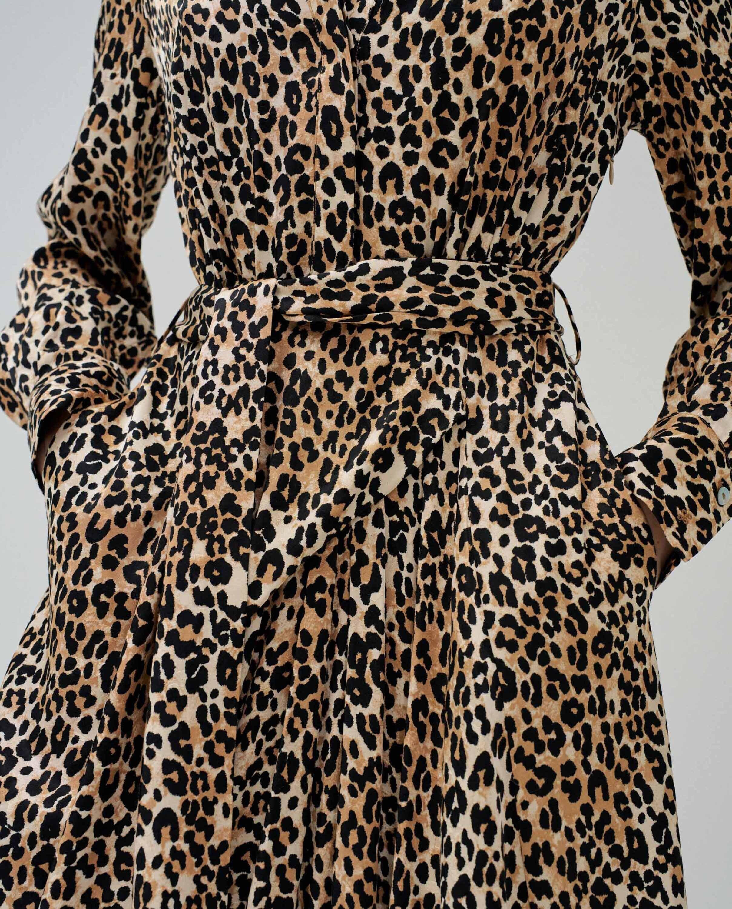 Salsa Leopardenprint Midikleid mit Bindegürtel