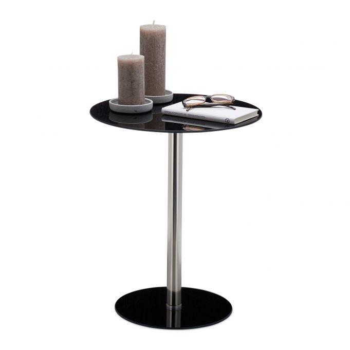 B2X Beistelltisch aus Glas und Edelstahl