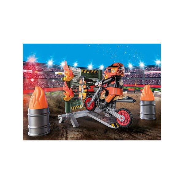 Playmobil 71256 Starter Pack Stuntshow Motorrad mit Feuerwand
