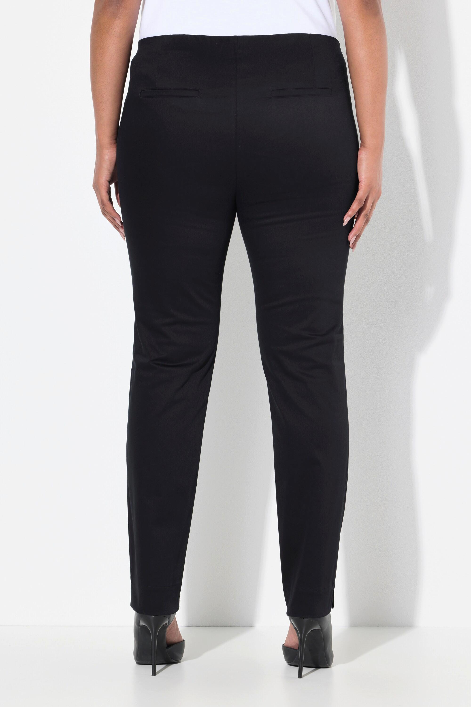 Ulla Popken Chino-Hose, Slim, Elastikbund, Saumschlitze