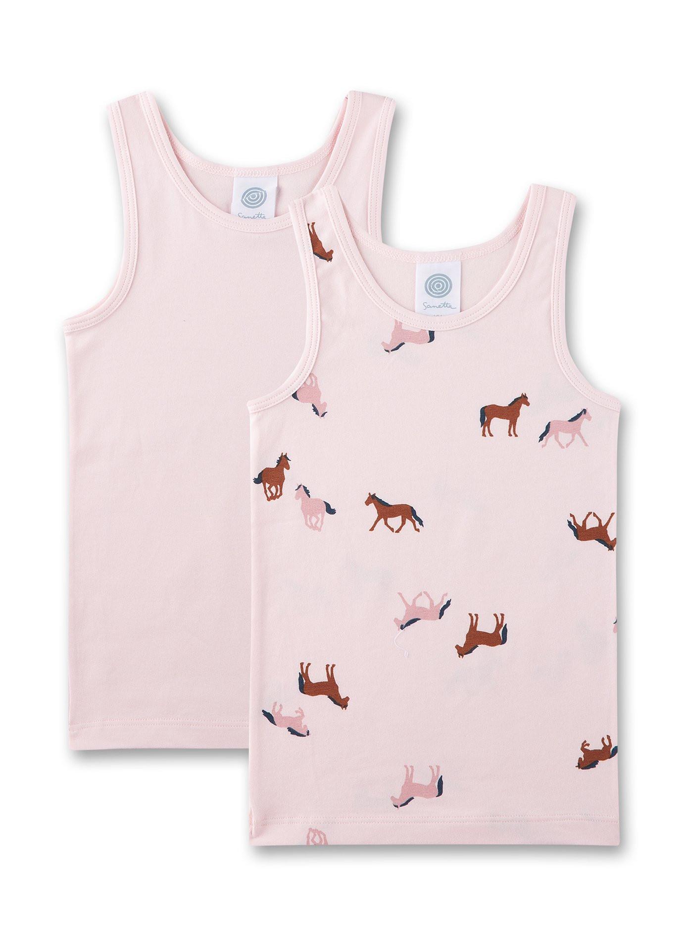 Sanetta Mädchen-Unterhemd (Doppelpack) Pferde