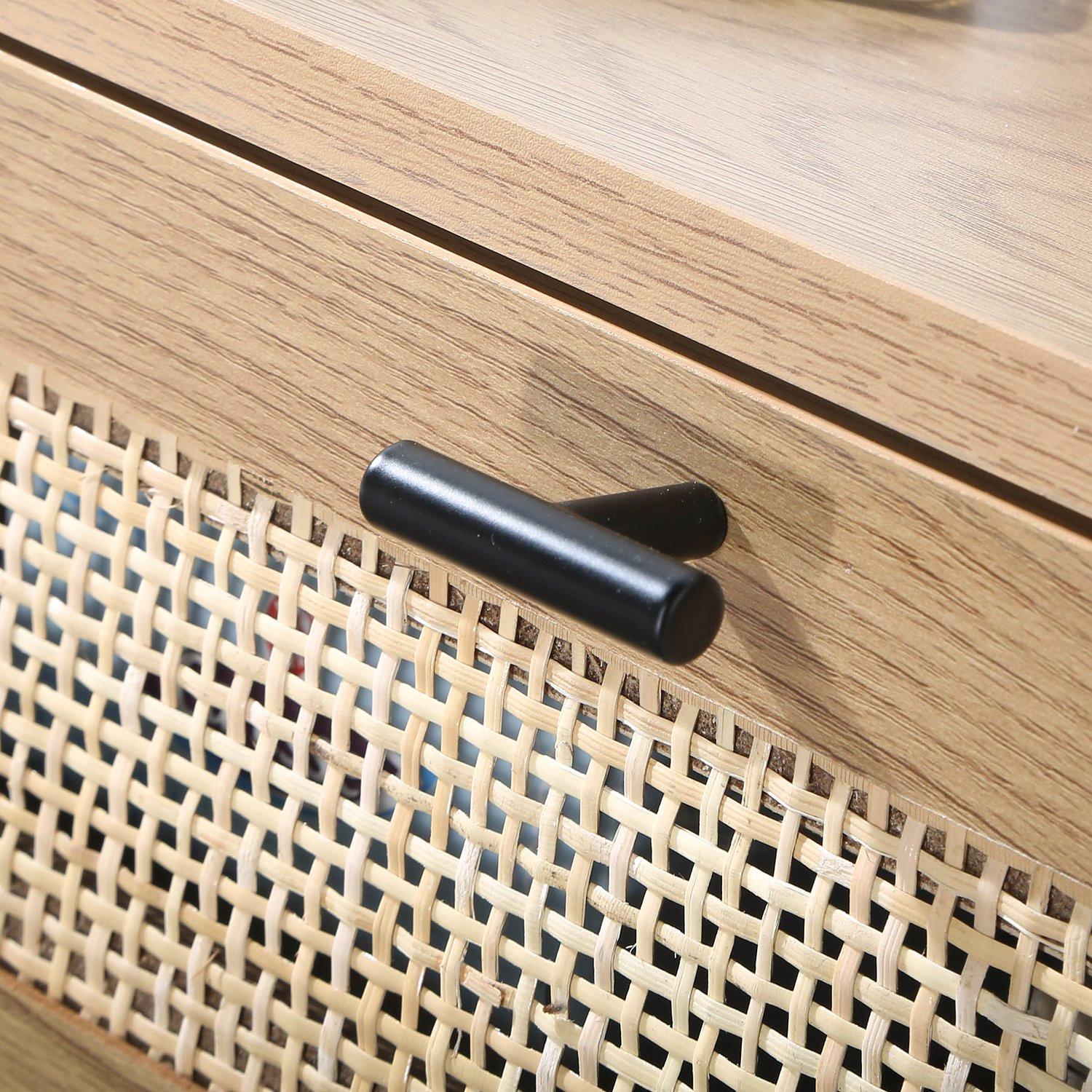 Calicosy Nachttisch mit Rattanfront, Schublade und einem Regal H50 cm - JAYA