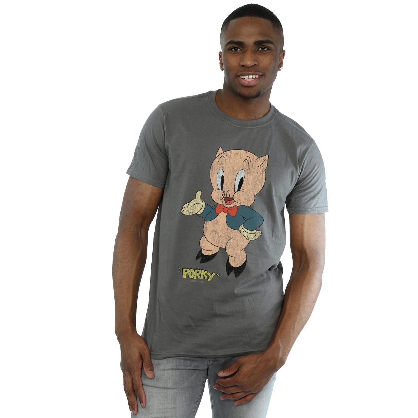 LOONEY TUNES Porky Pig Print Kurzarm T-Shirt