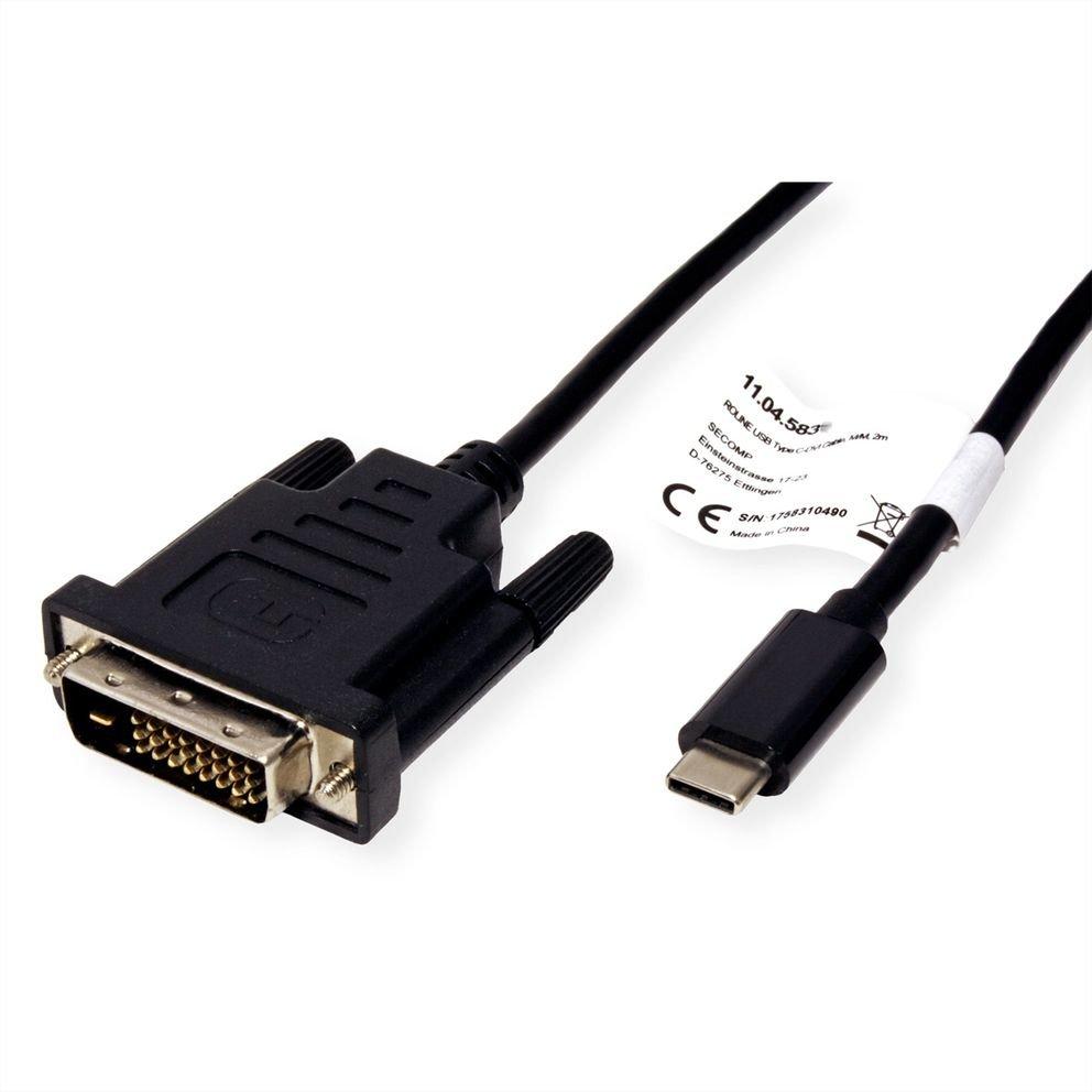Roline ROLINE 11045831 2 m DVI-D USB Typ-C Schwarz