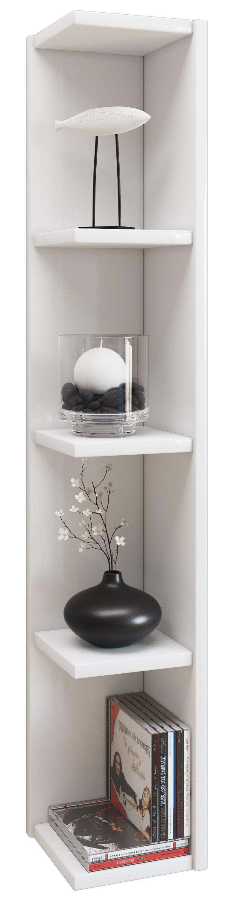 VCM Holzregal stehend | platzsparendes Regal | Maße: H. 97 x B. 15 x T. 17 cm | Elegantes Regal stehend | Aufbewahrungsregal | Bücherregal - Honsa