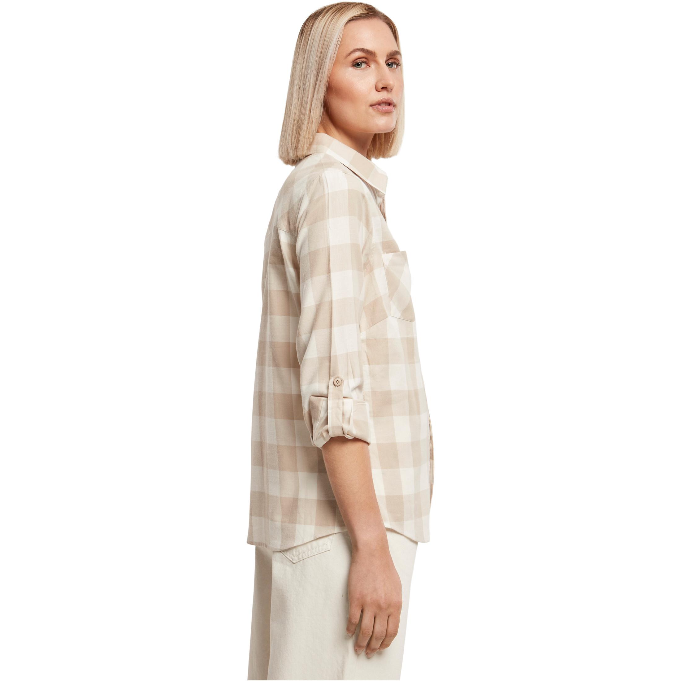 URBAN CLASSICS karierte flanellhemd für frauen urban claic turnup