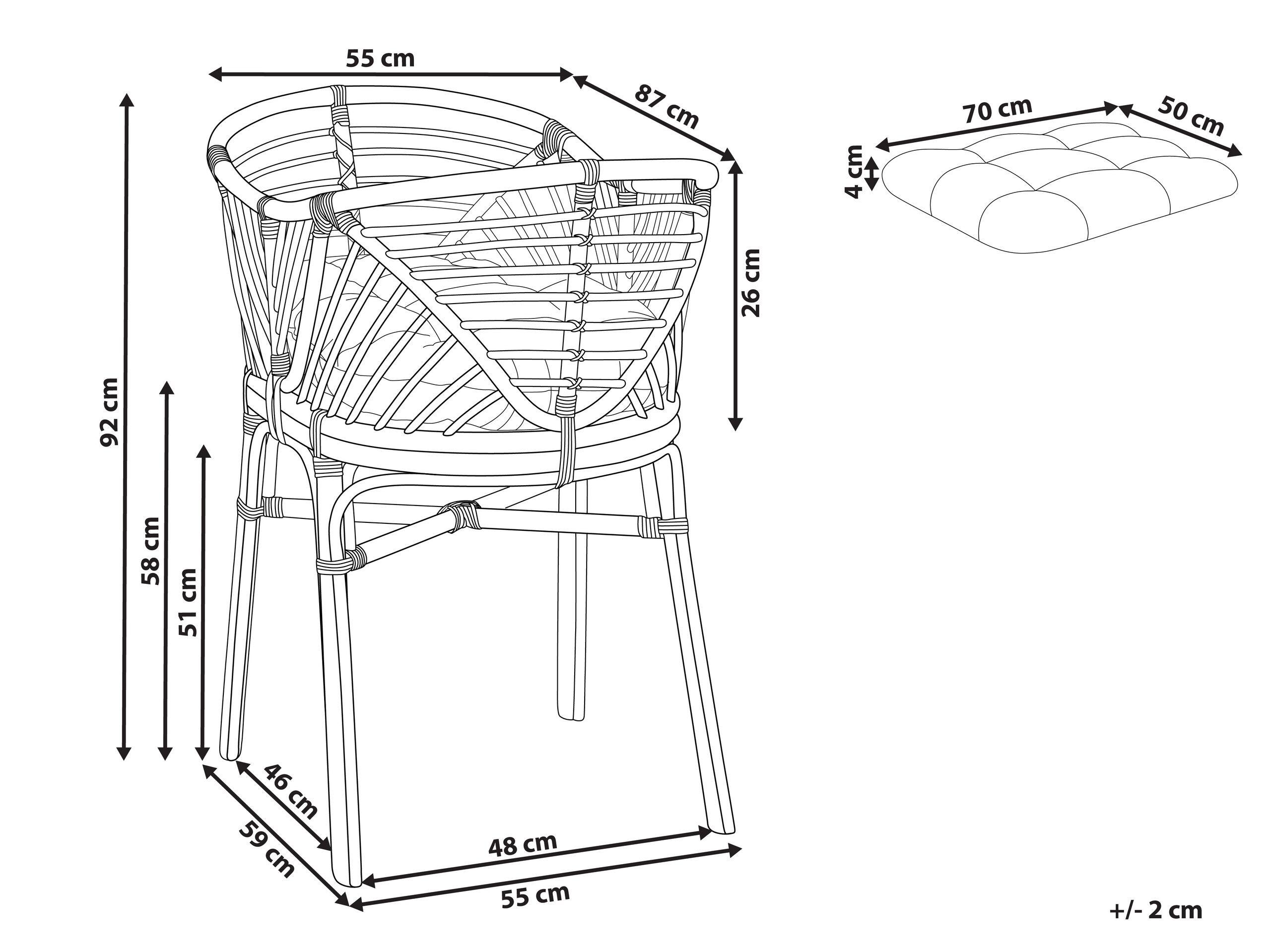 Beliani Stubenbett aus Rattan Boho GRUISSAN