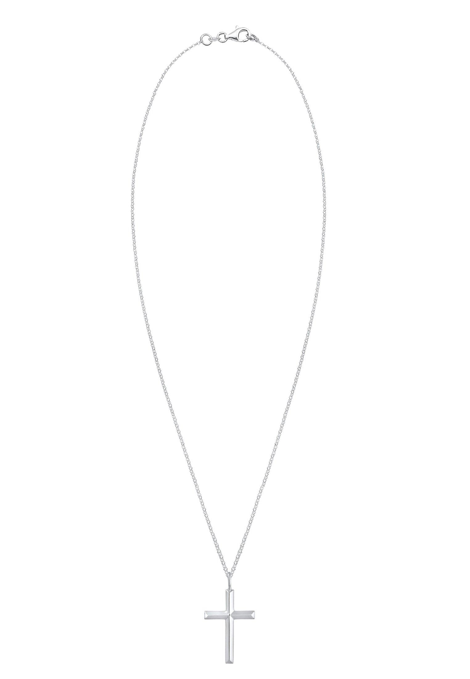 Kuzzoi Halskette Erbskette Kreuz Oxidiert Massiv 925 Silber