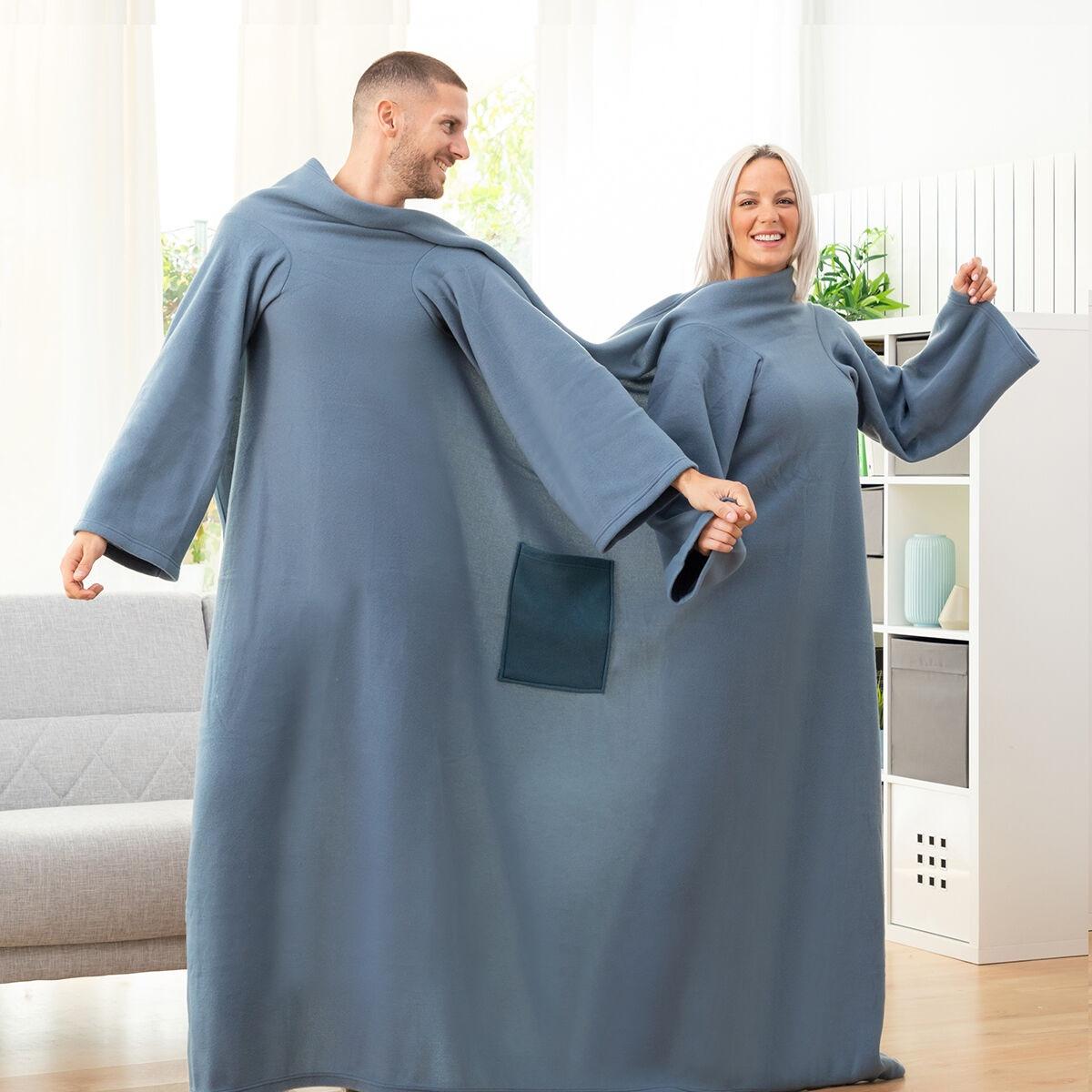 InnovaGoods Doppelte Ärmeldecke mit Tasche Doublanket InnovaGoods - Blau
