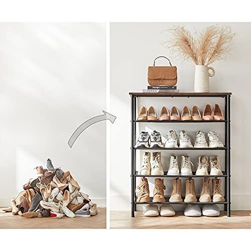 Pricenet Vielseitiges Schuhregal mit Spanplattenplatte und 4 Ablagen
