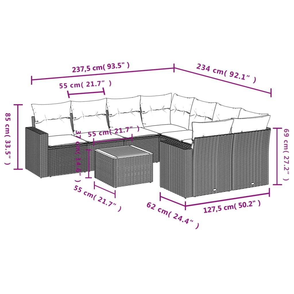 VidaXL Garten sofagarnitur poly-rattan