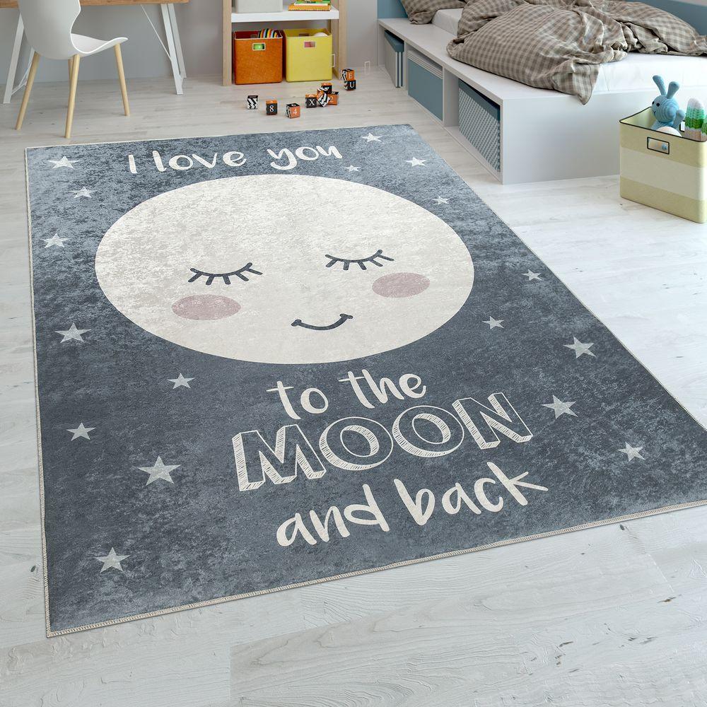 Paco Home Kinderteppich Unisex Mond Mit Spruch
