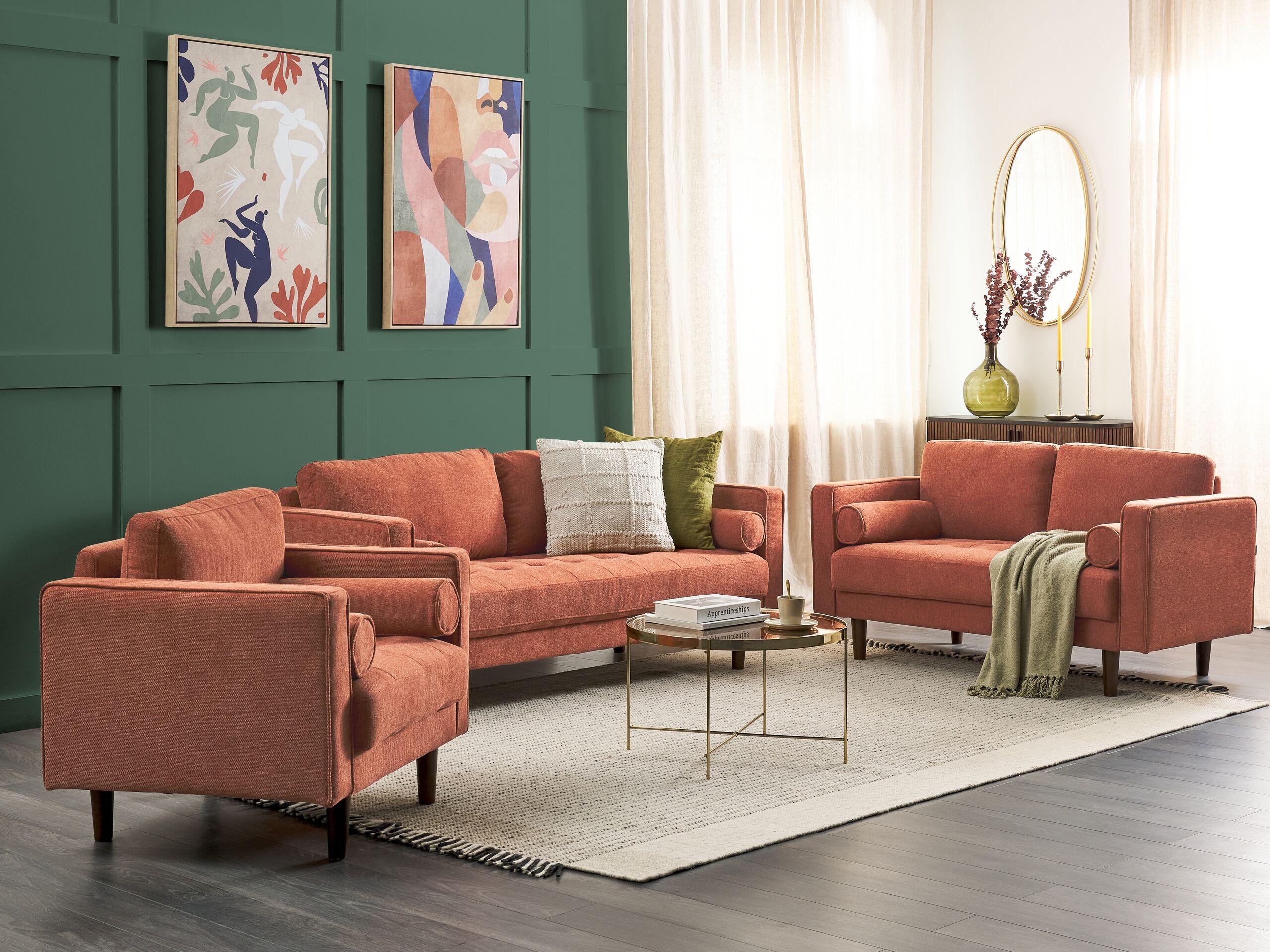 Beliani Wohnzimmer Set aus Polyester Retro NURMO