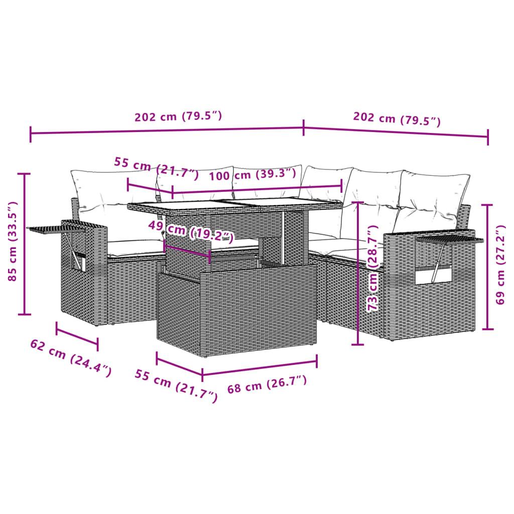 VidaXL Garten sofagarnitur poly-rattan
