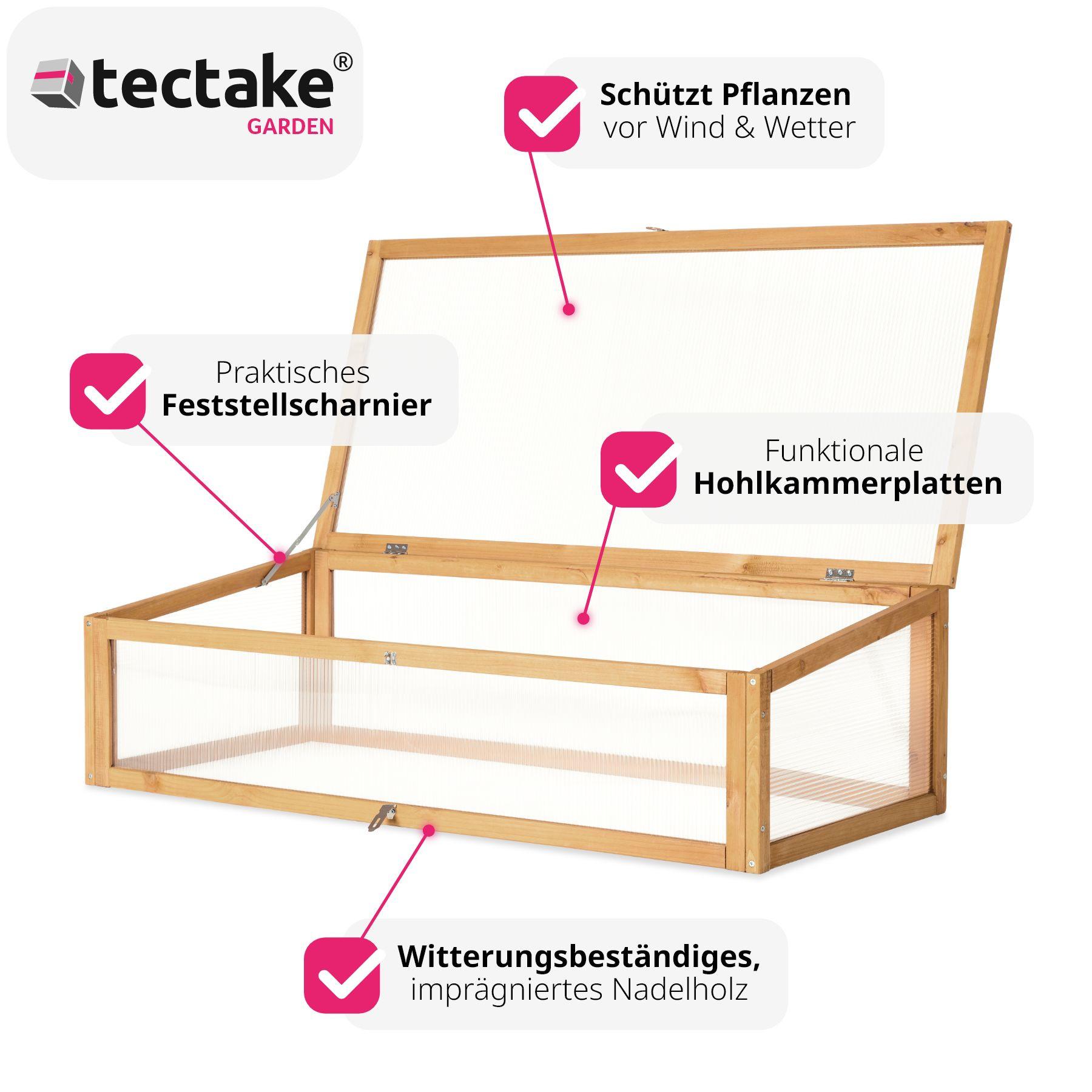 Tectake Frühbeet-Aufsatz für Hochbeet 115x53x34cm