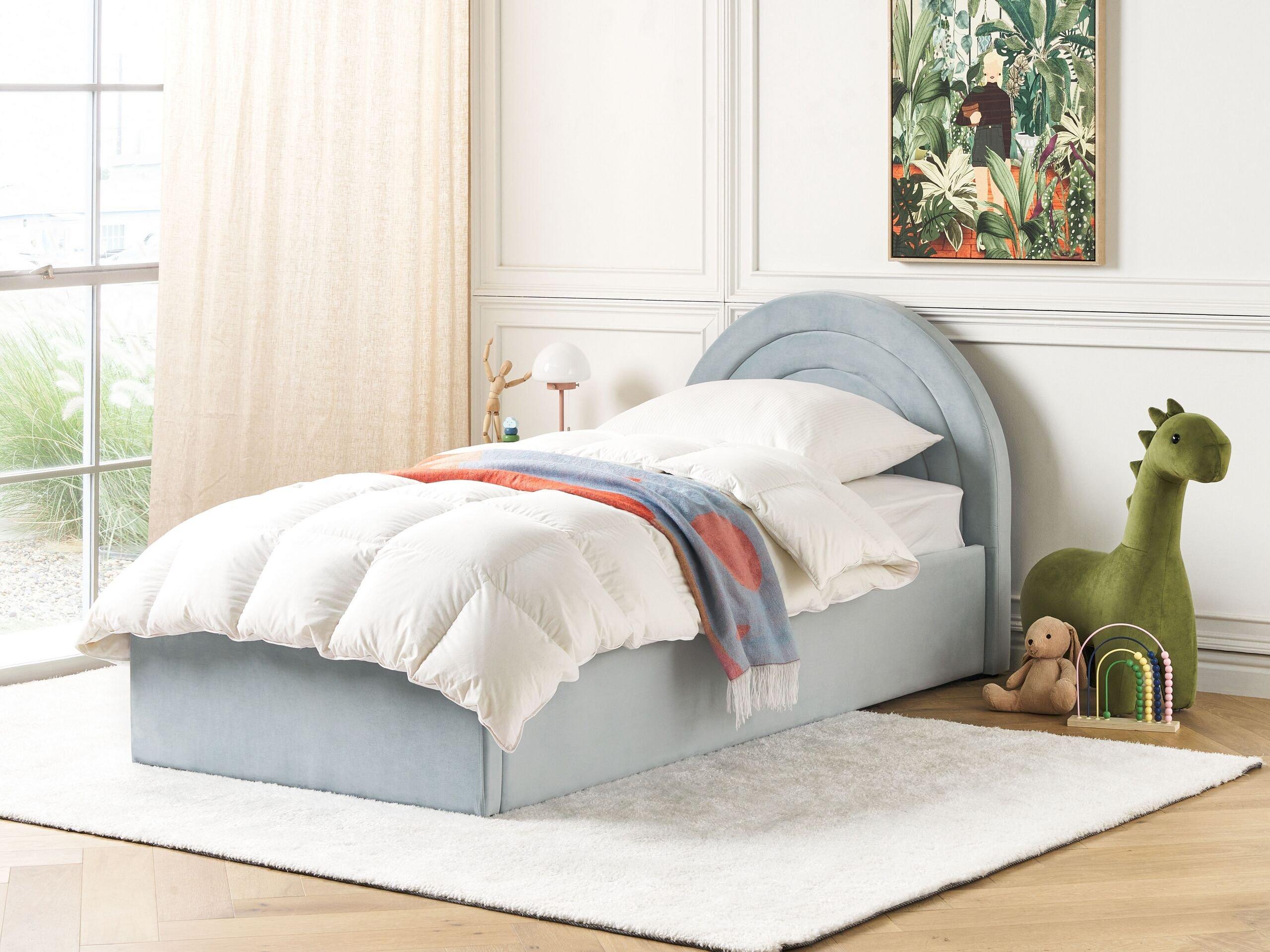 Beliani Bett mit Bettkasten aus Samtstoff Retro ANET
