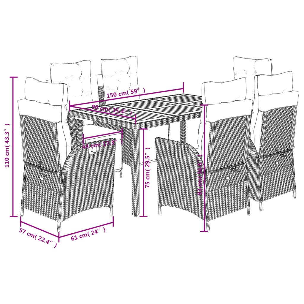 VidaXL Garten essgruppe poly-rattan