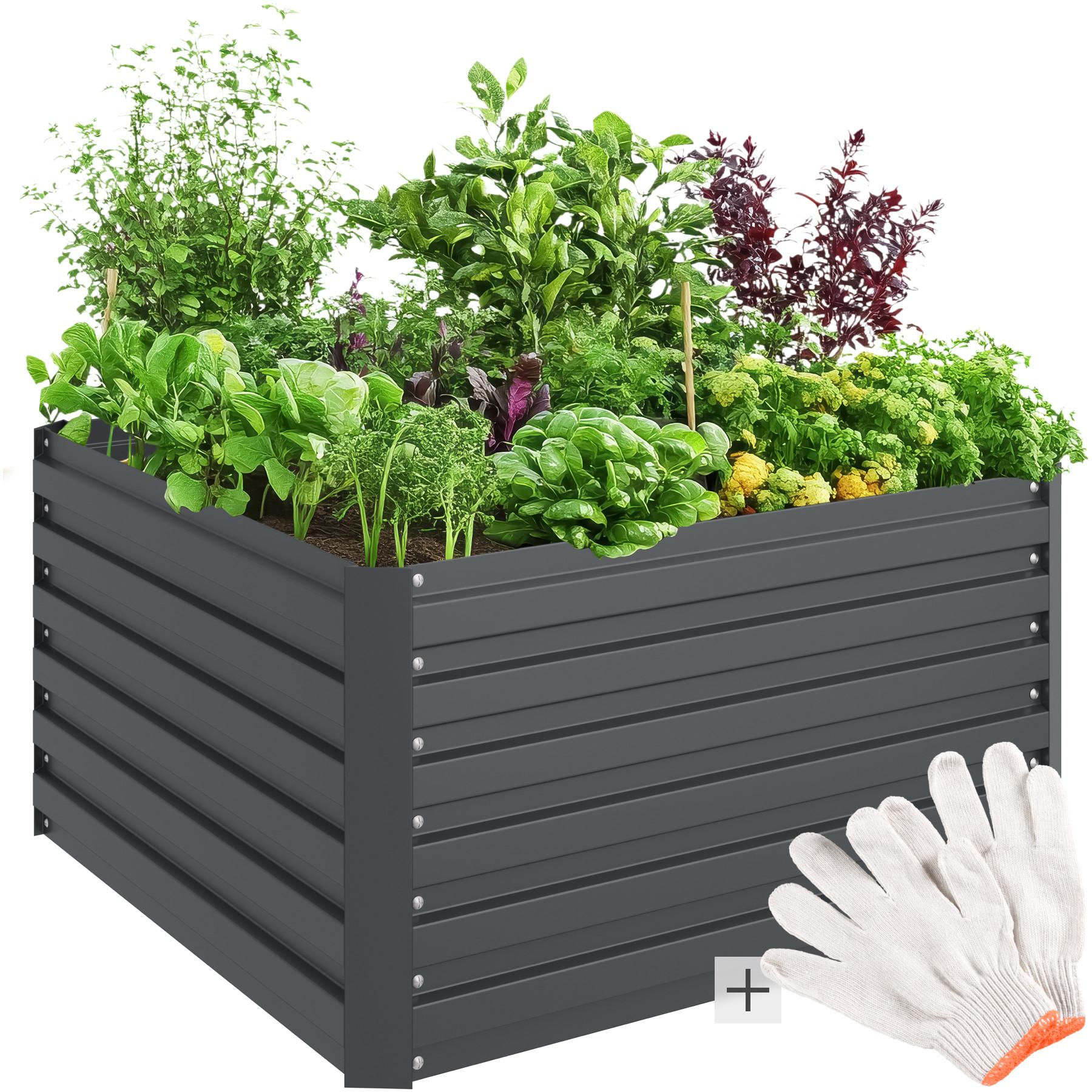 Tectake Hochbeet Blomma, 540l, verzinkt, 100x100x56cm