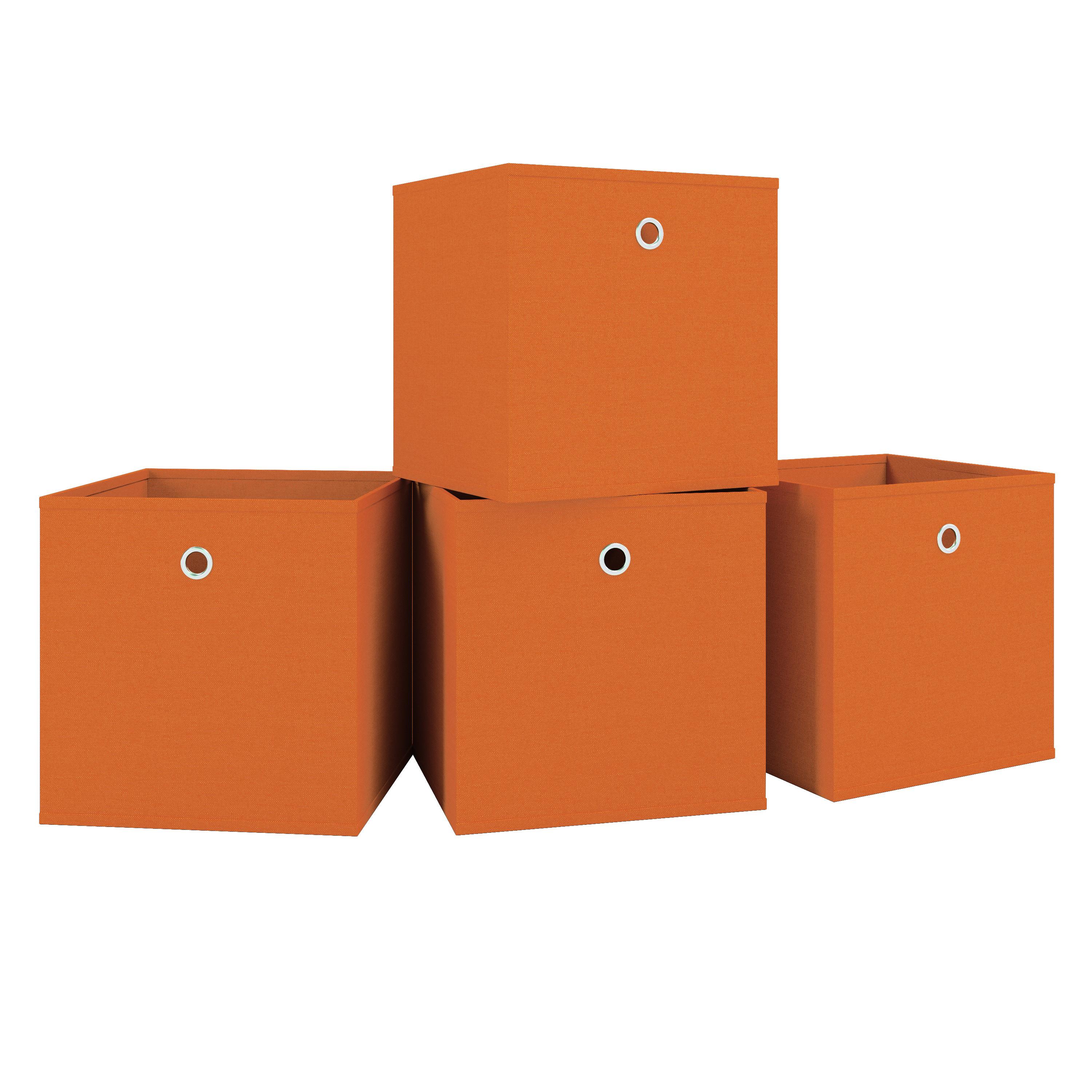 VCM 4er Set Faltbox | Klappbox Stoff Kiste | Faltschachtel | Maße ca. H. 28 x B. 27 x T. 27 cm | Regalbox - Boxas