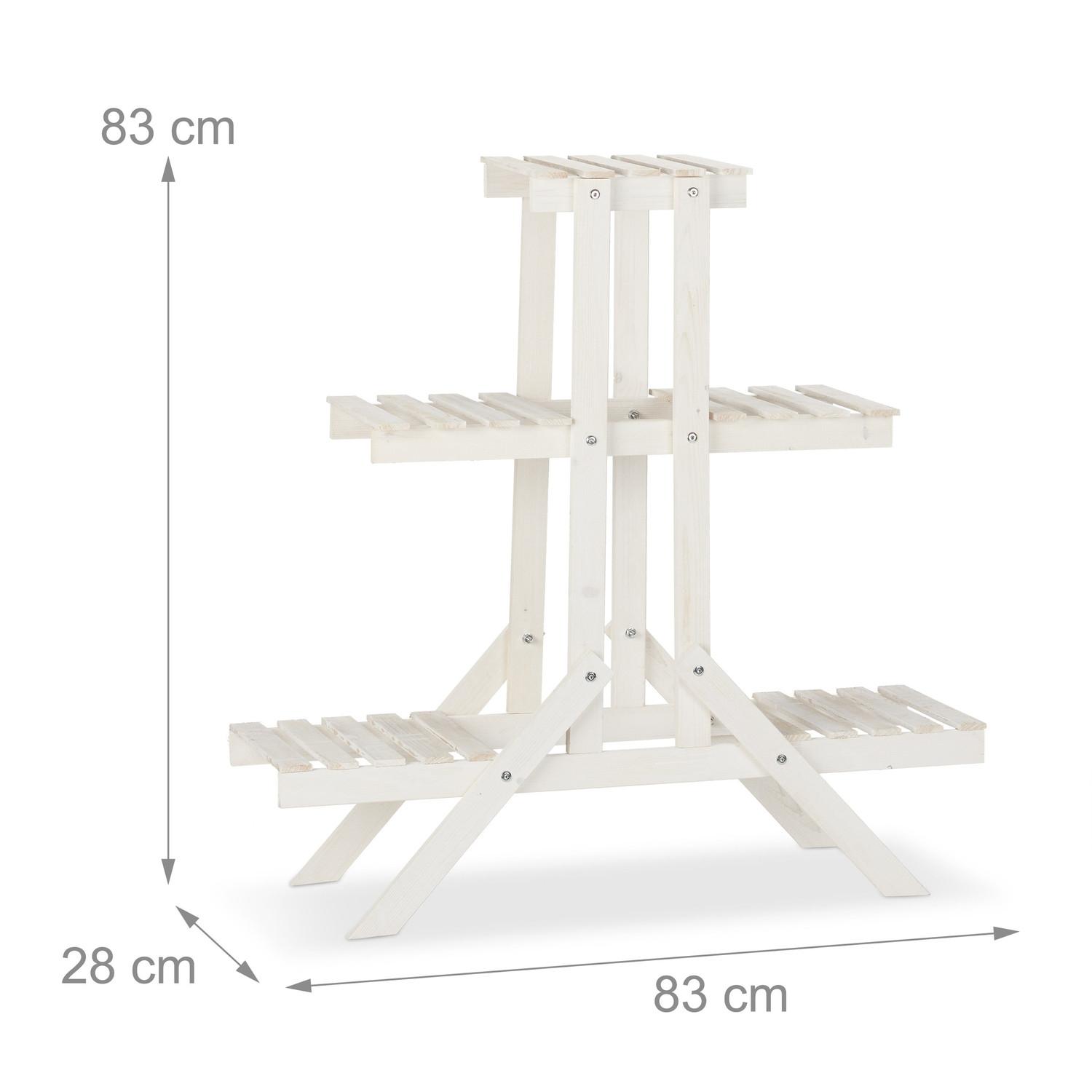B2X Blumentreppe aus Holz mit 3 Stufen
