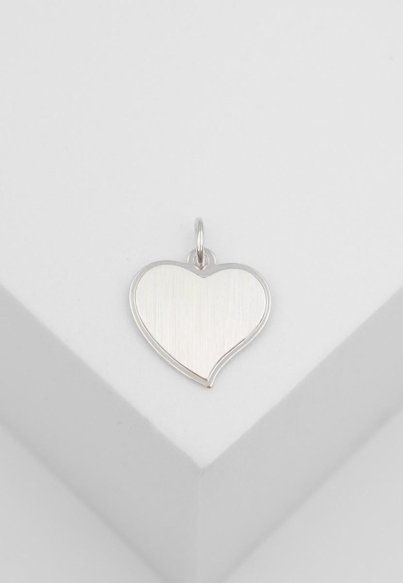 MUAU Schmuck Anhänger Herz Weissgold 750, 18x14mm