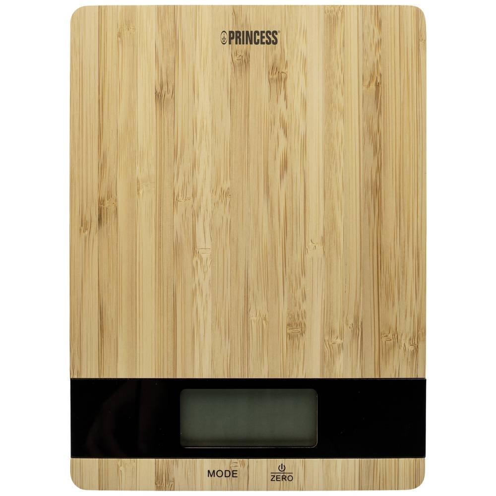 Princess 492944 Küchenwaage Pure – Elegantes Bambusdesign – aufs Gramm genau bis 5 kg, Tara Funktion
