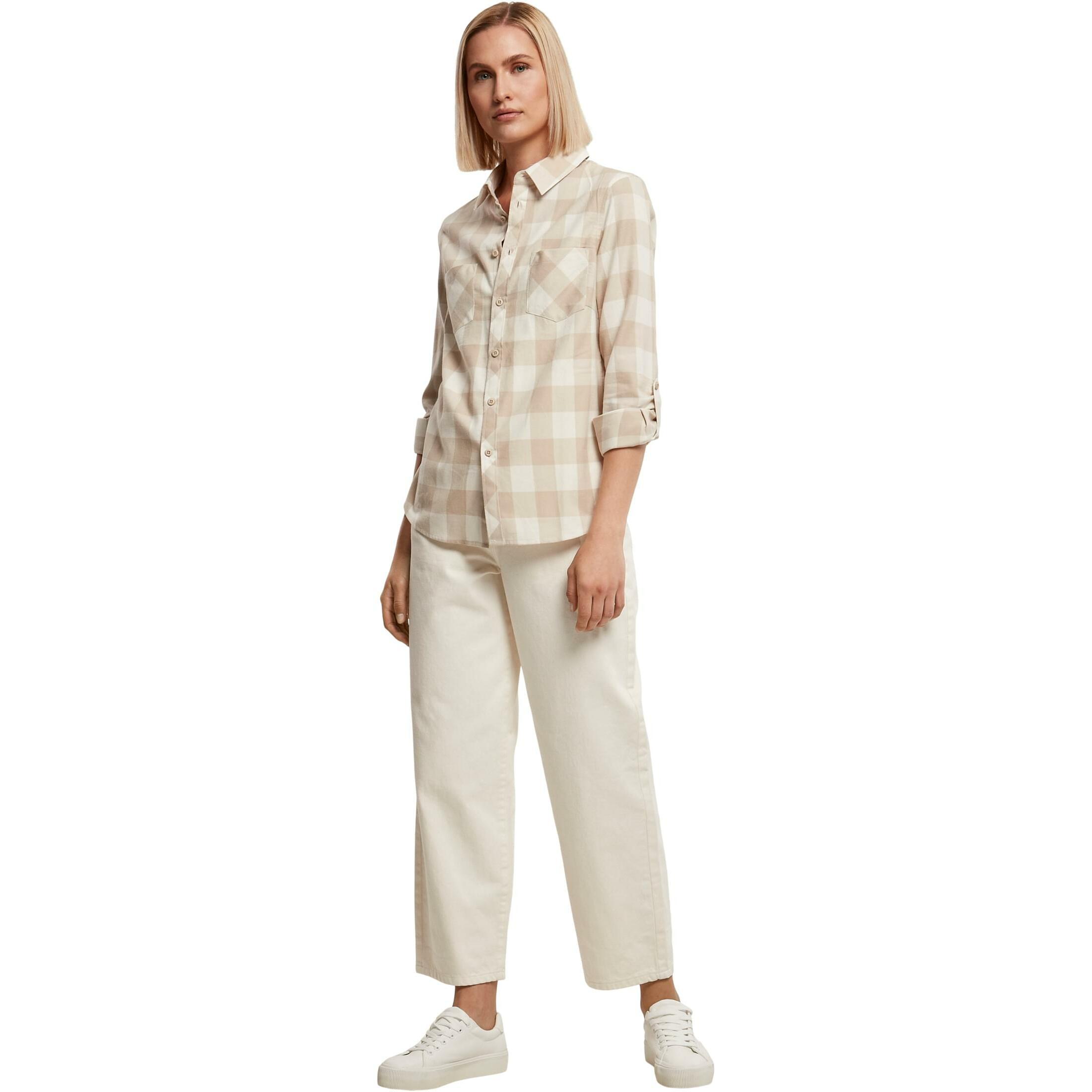 URBAN CLASSICS karierte flanellhemd für frauen urban claic turnup