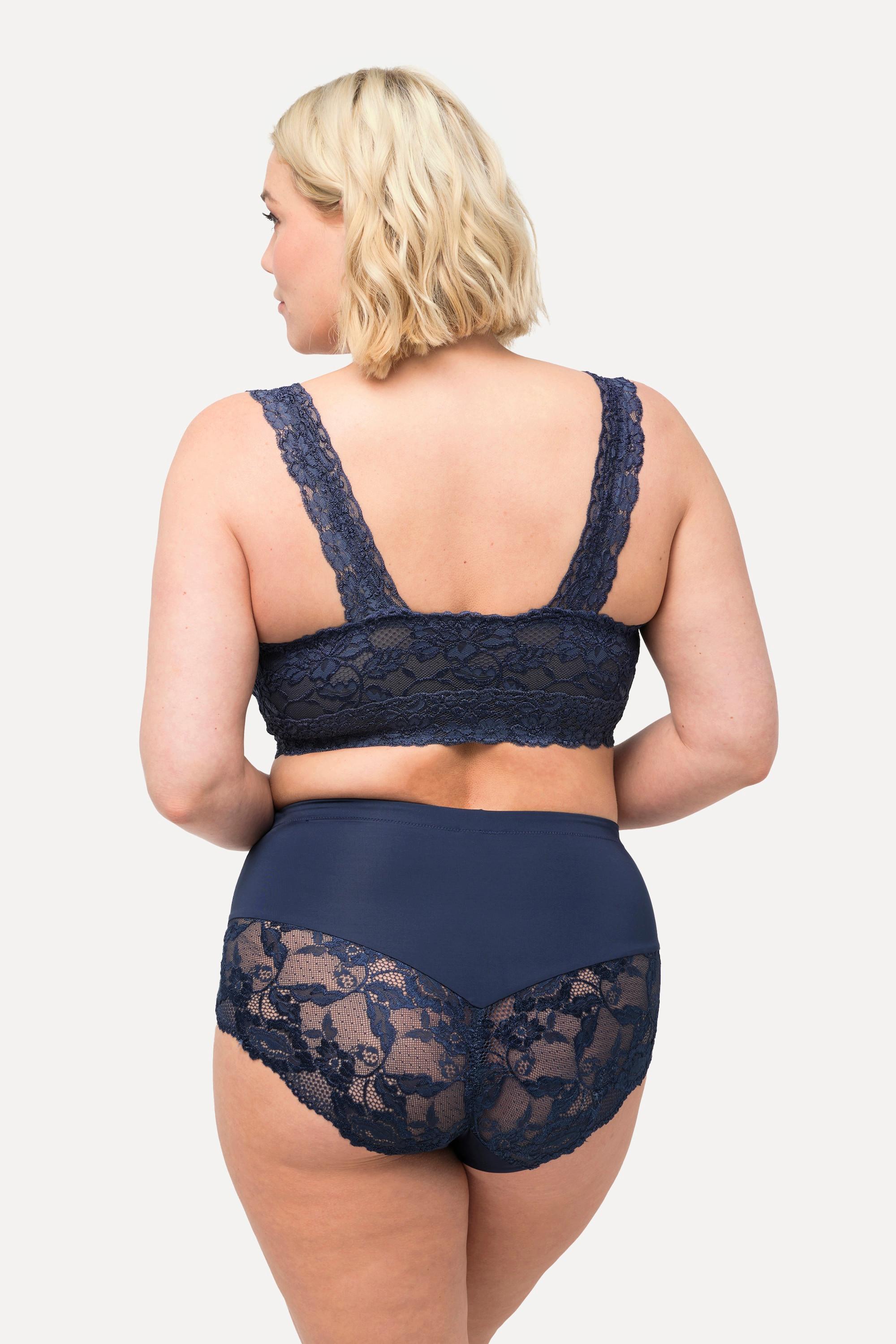 Ulla Popken Bralette, Spitze, Reißverschluss, ohne Bügel