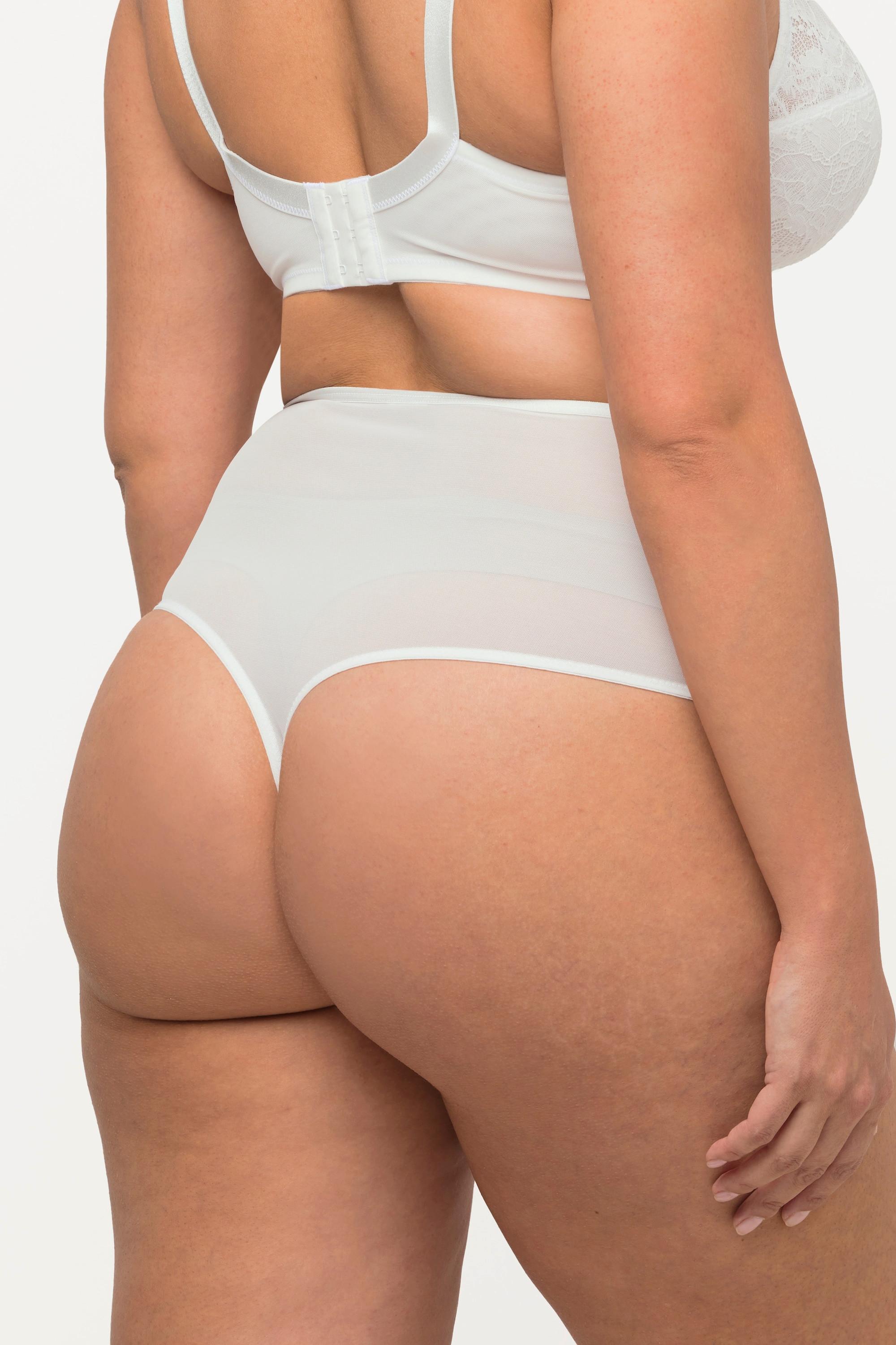 Ulla Popken String-Panty, Spitze, T-String hinten, Ziersteine