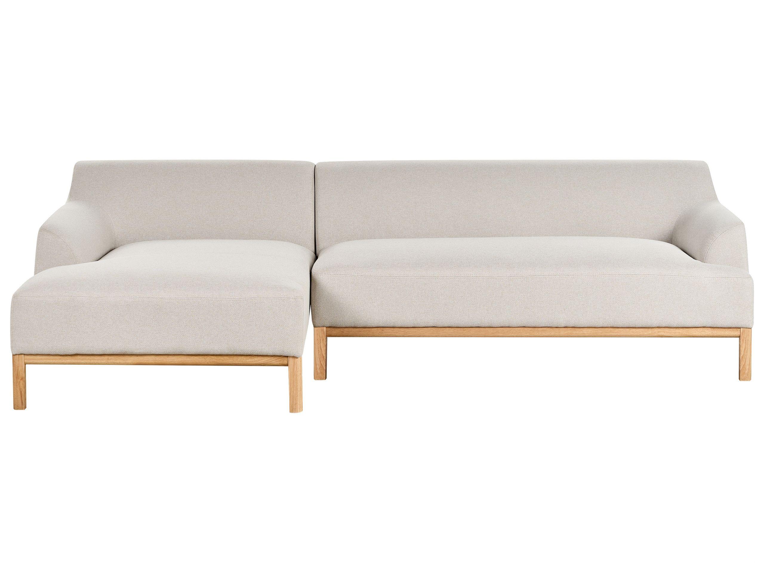 Beliani Rechtsseitiges Ecksofa aus Polyester Skandinavisch SOSJO