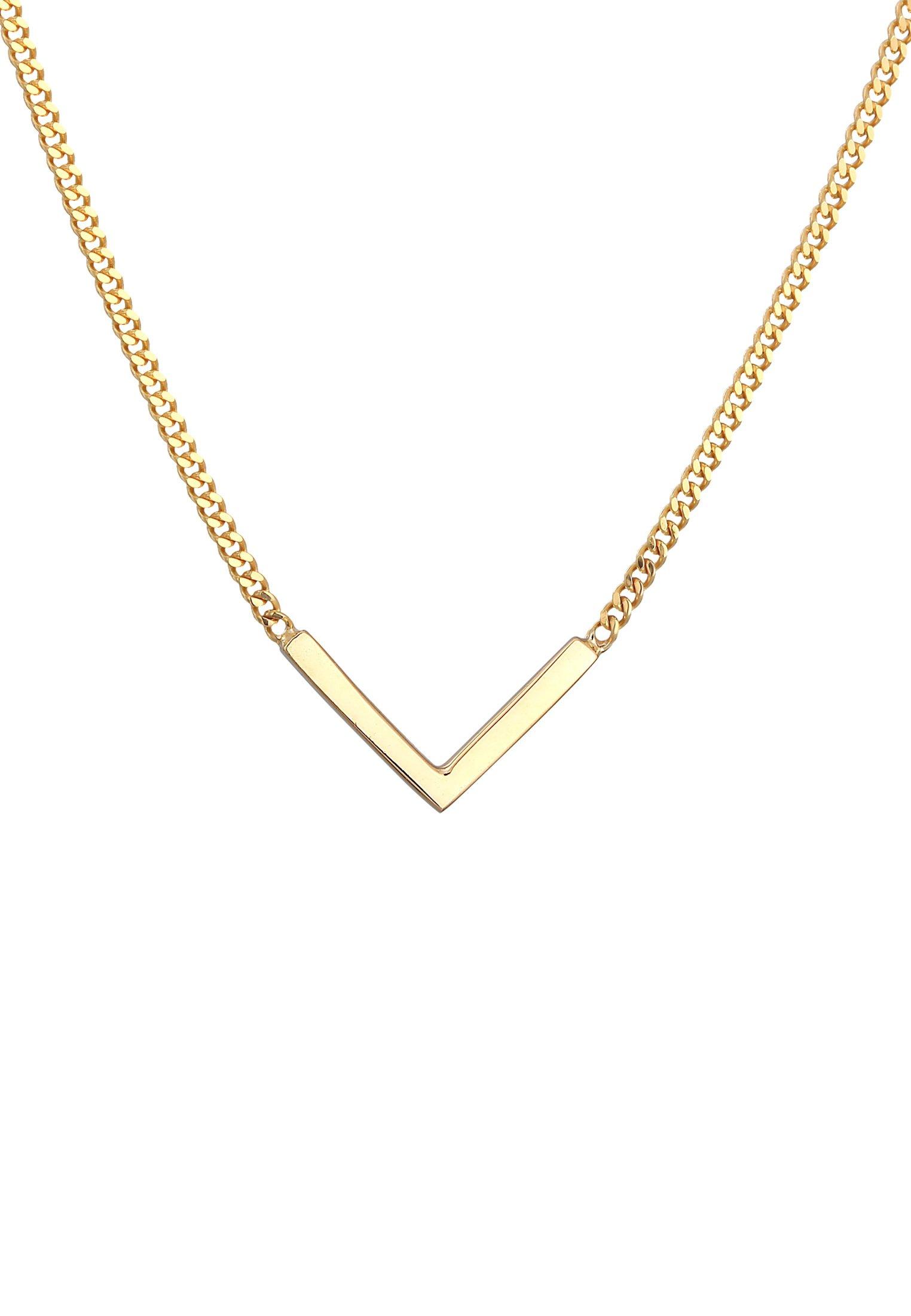 Elli Halskette V-Kette Geo Minimal 375 Gelbgold