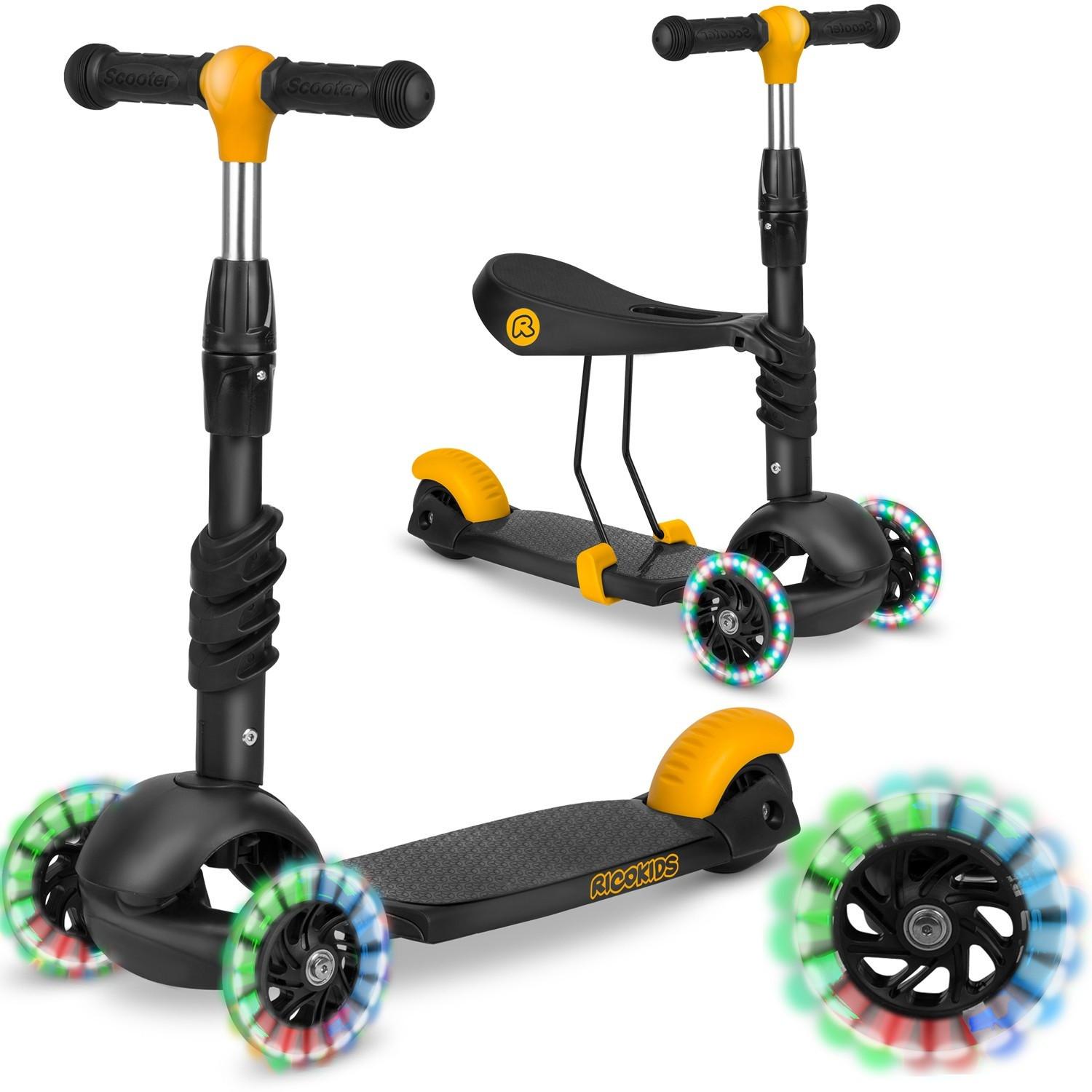 B2X Dreirädriger Roller Ricokids Cubi – Schwarz und Orange