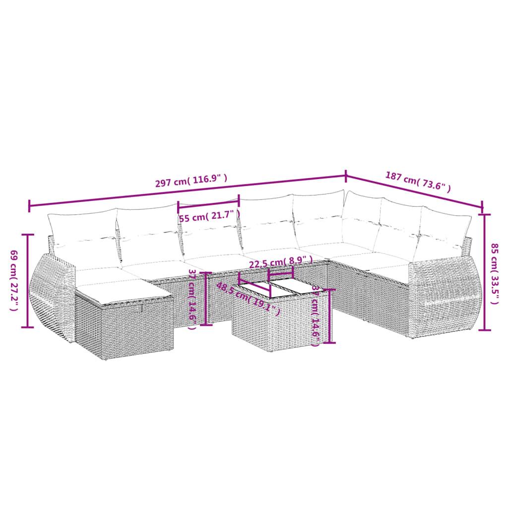 VidaXL Garten sofagarnitur poly-rattan