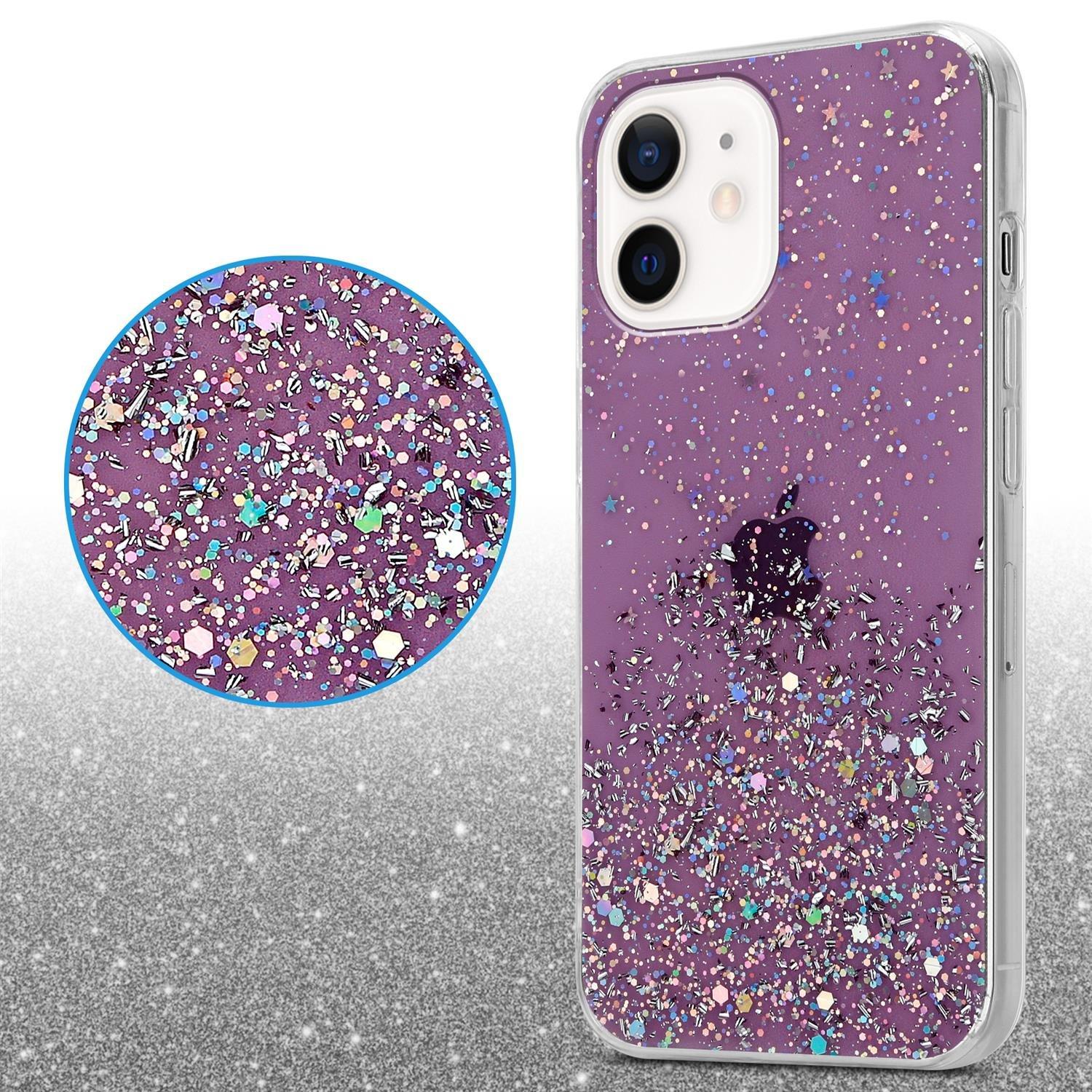 Cadorabo Hülle für Apple iPhone 12 MINI TPU Silikon mit funkelnden Glitter
