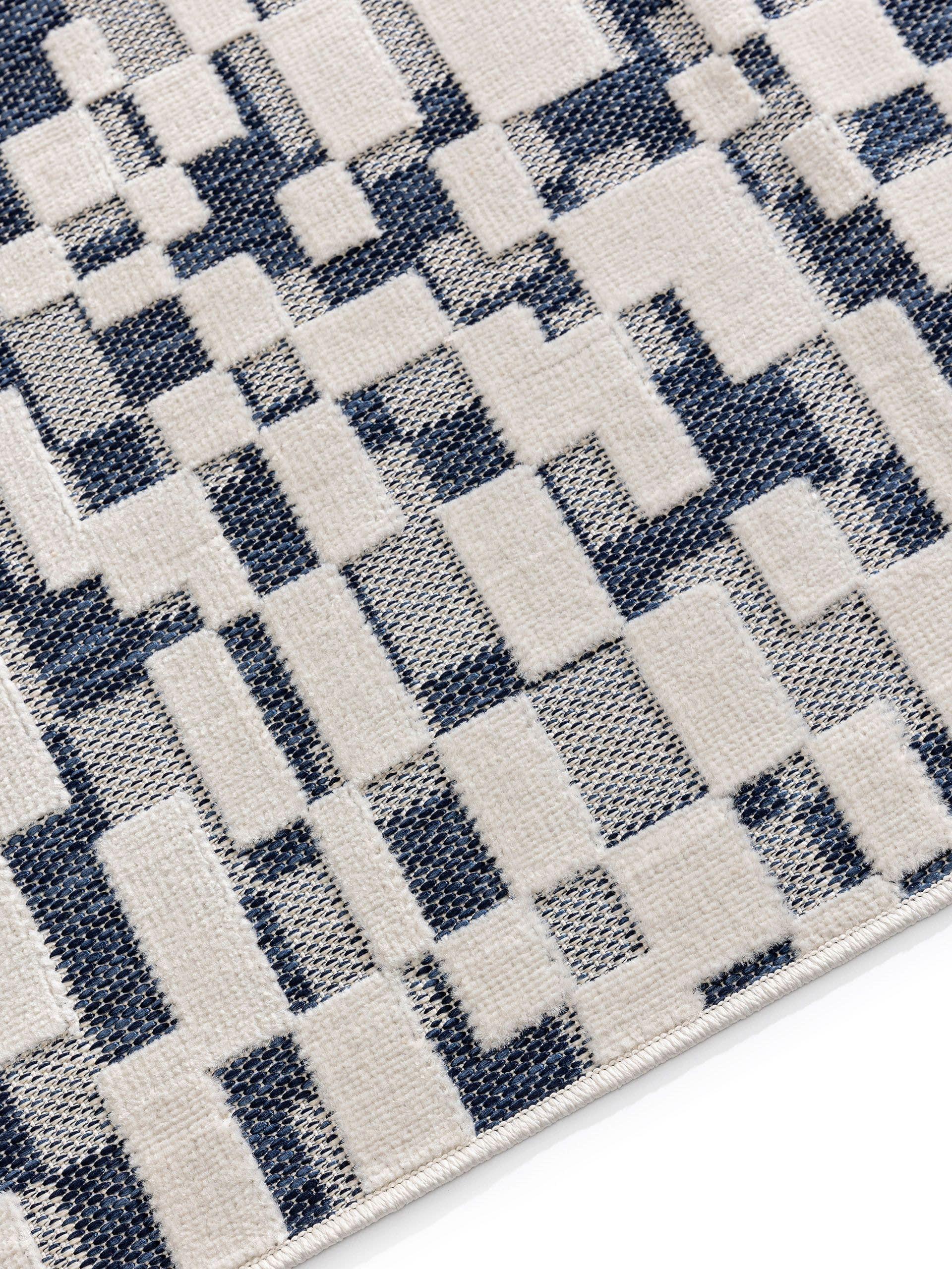 Benuta In- & Outdoor-Teppich Kaleo Blau/Weiß