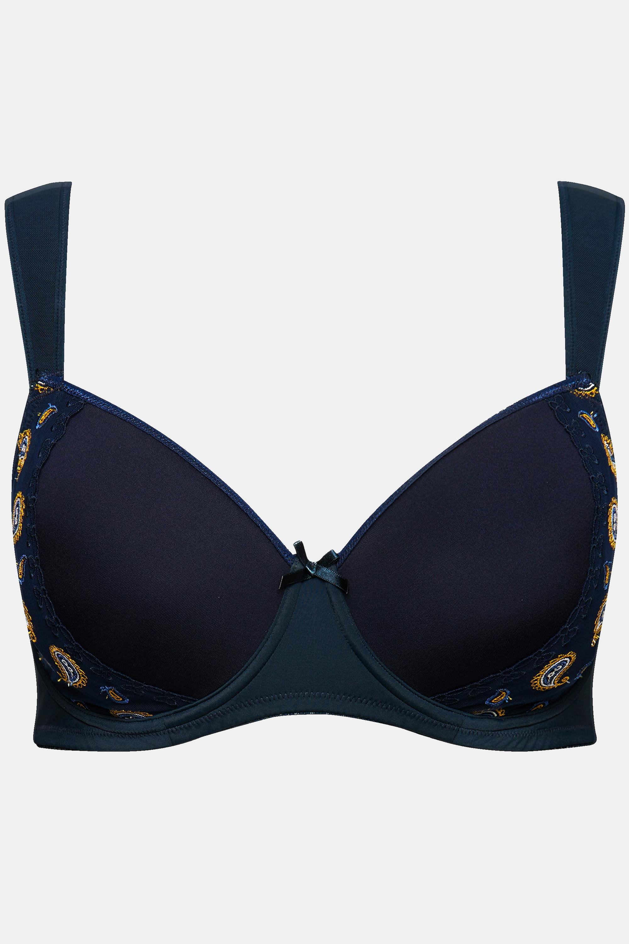 Ulla Popken Bügel-BH, Paisley, Spacer-Schalen, Cup B - E