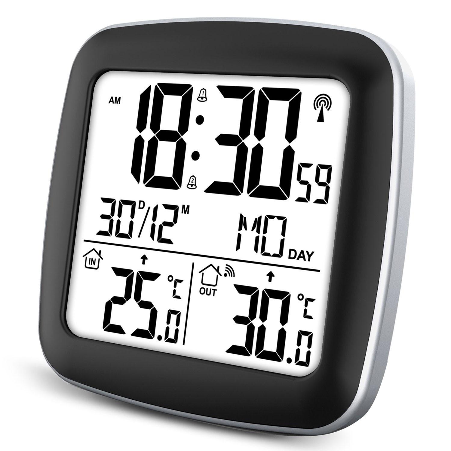 B2X Silberfarbene Wetterstation mit Display BD-903