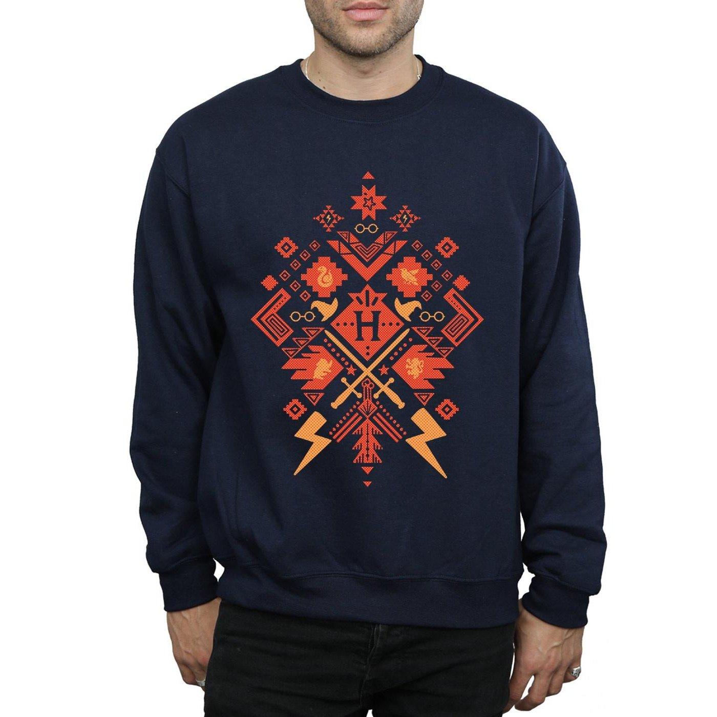 Harry Potter Weihnachten Fair Isle Sweatshirt aus Baumwolle