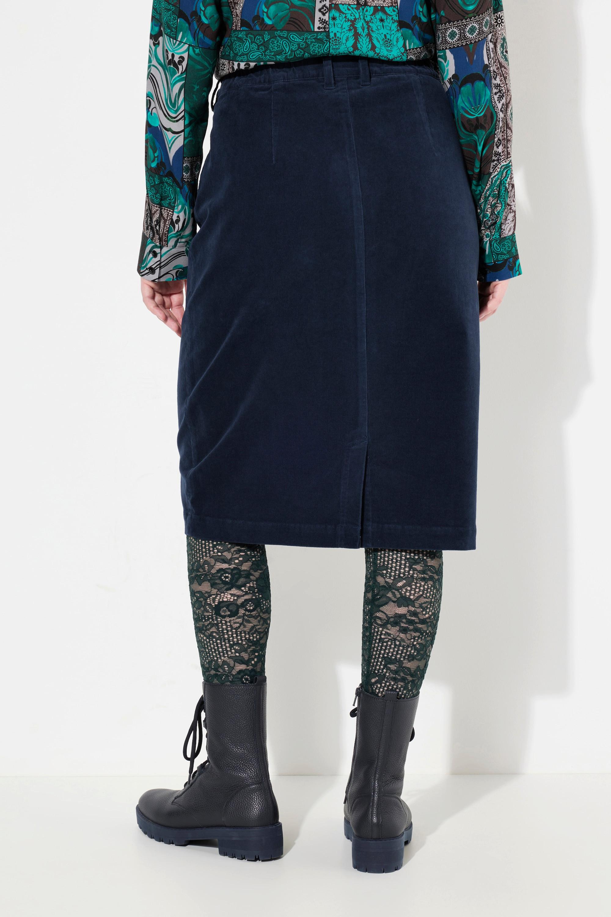 Ulla Popken Cord-Rock Mony, Reißverschlusstaschen, Komfortbund