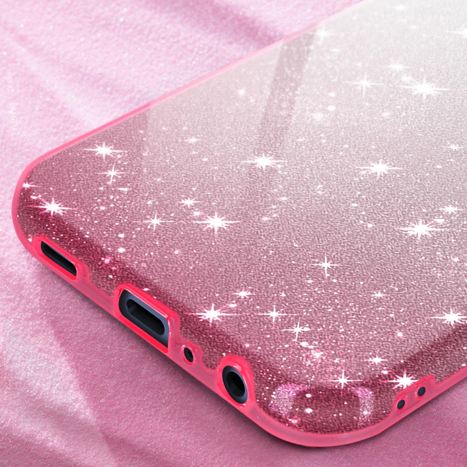 Avizar Glitter Hülle Samsung A25 5G Clear /Rosa