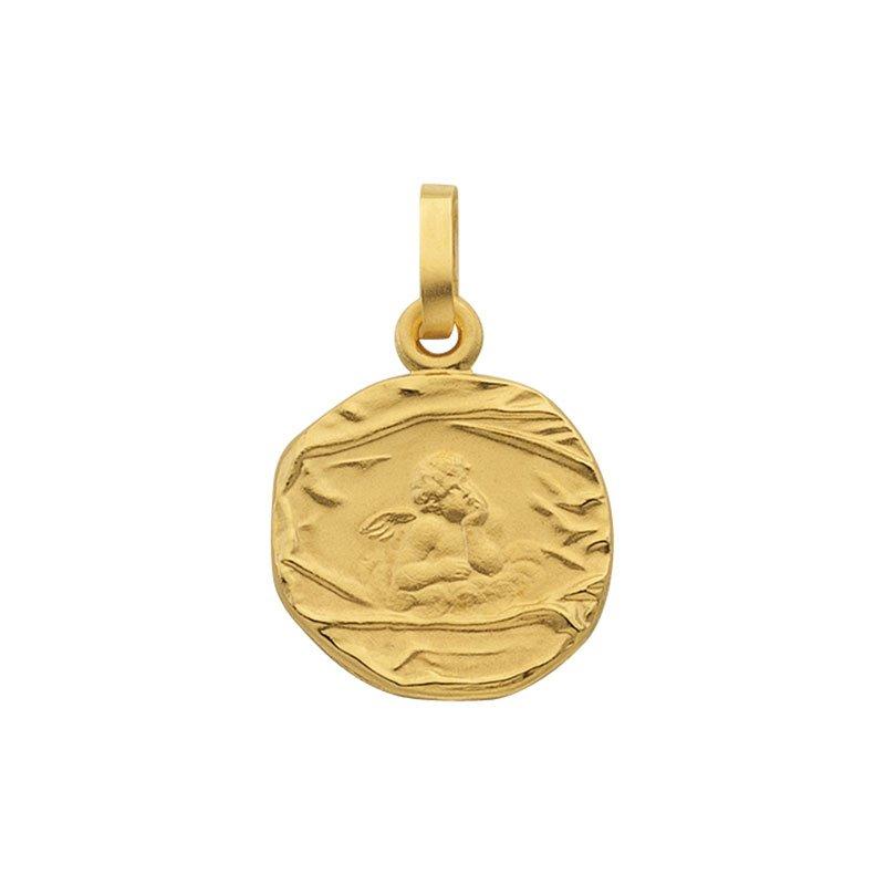 MUAU Schmuck Anhänger Schutzengel Gelbgold 750, 18x12mm
