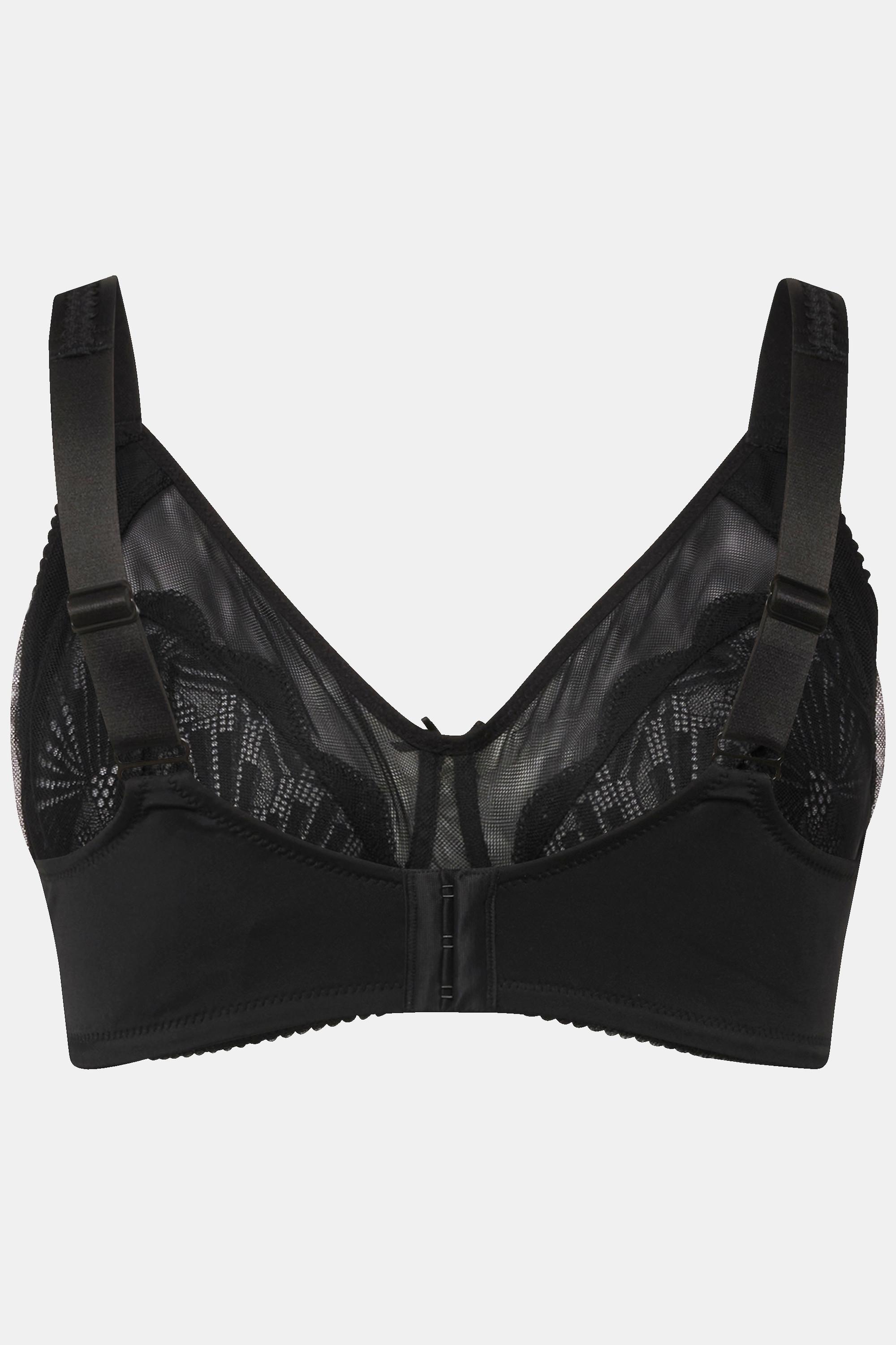 Ulla Popken BH, ohne Bügel, Mesh, Spitze, Cup B - E