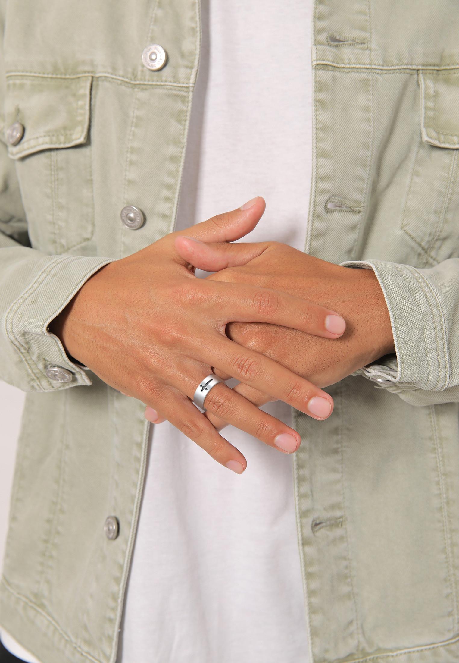 Kuzzoi Ring Bandring Glanz Kreuz Glaube