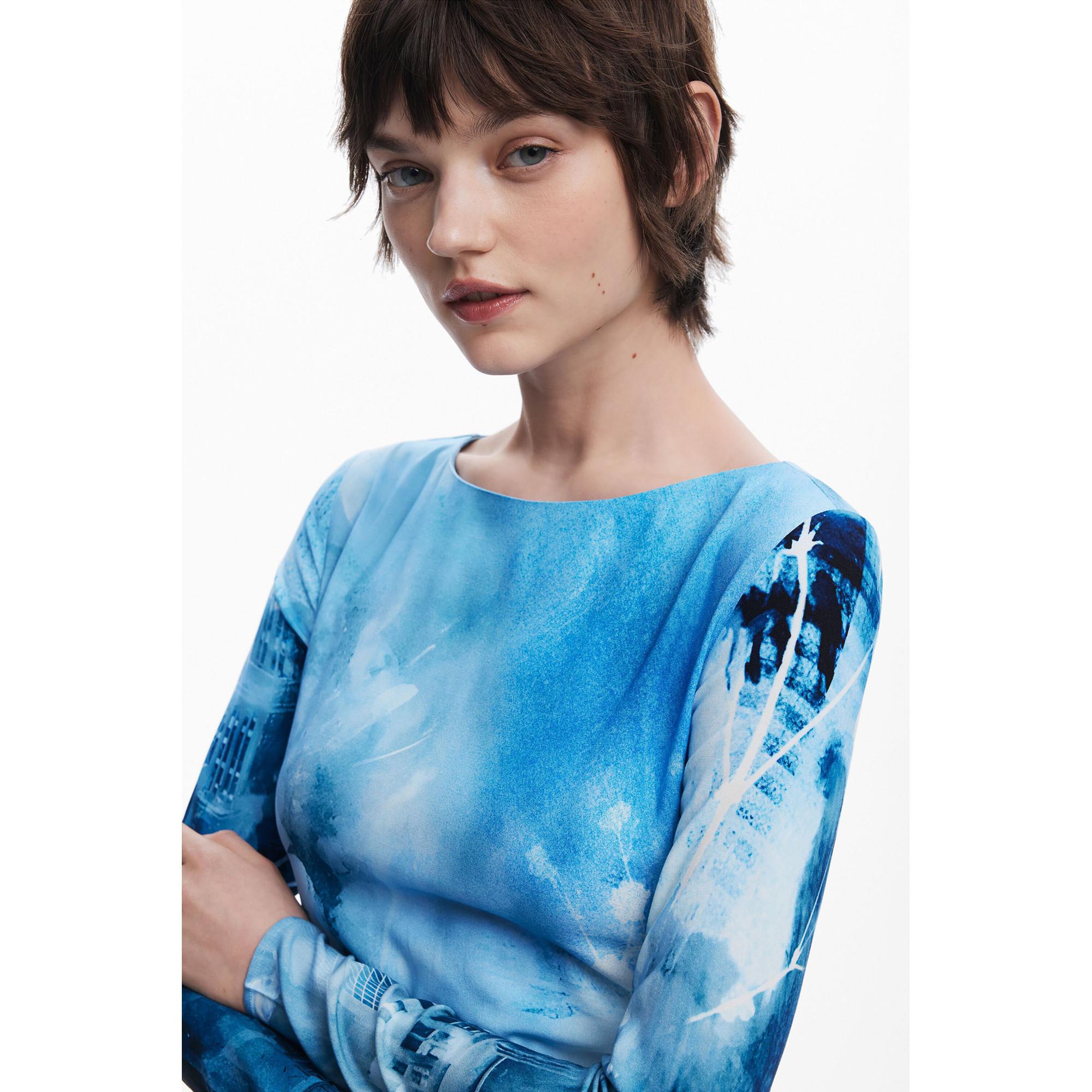 Desigual Langarm Foto Print Slim Fit Kleid