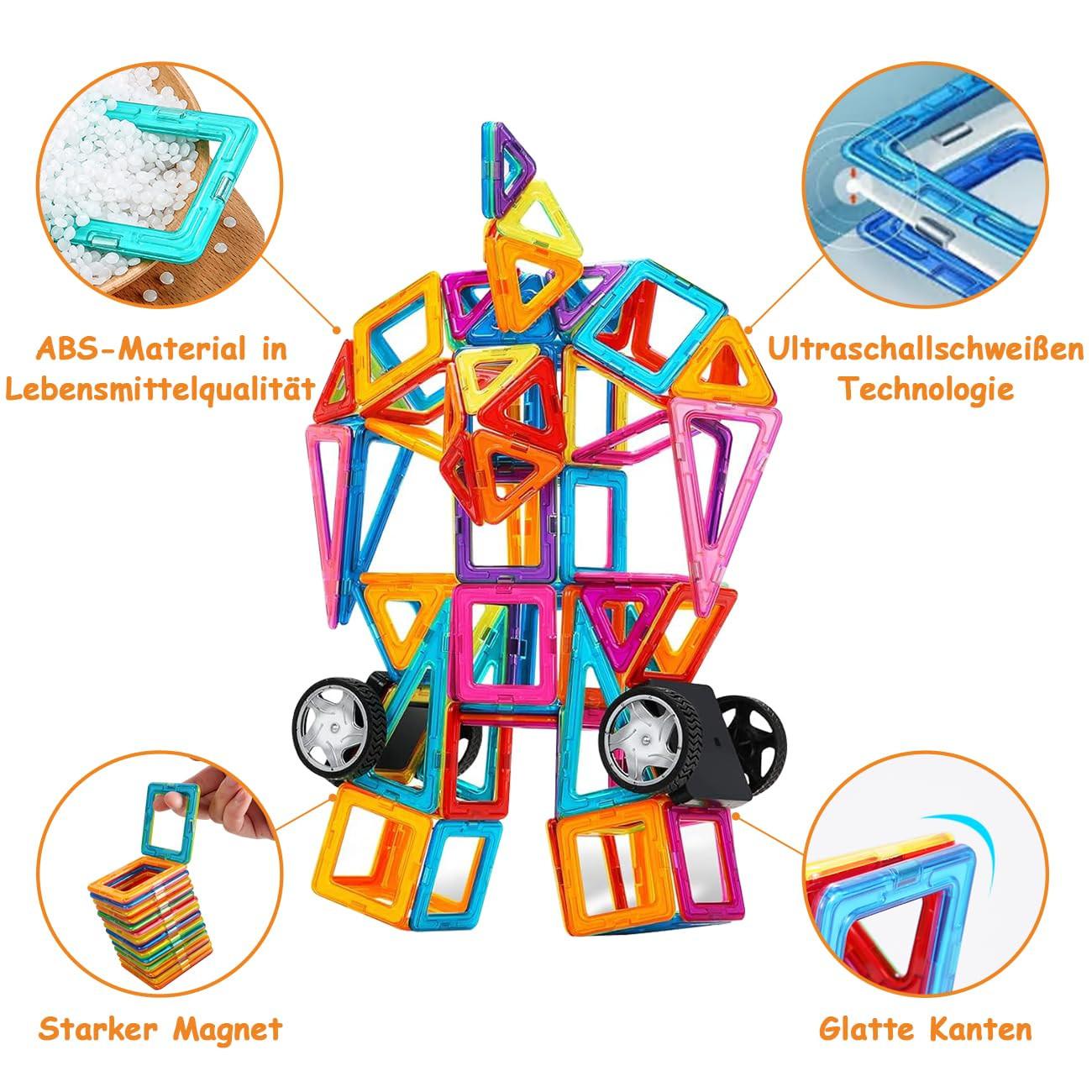 Activity-board Magnetische Bauklötze 60 Stück, magnetisches Spielzeug Magnete für Geschenk