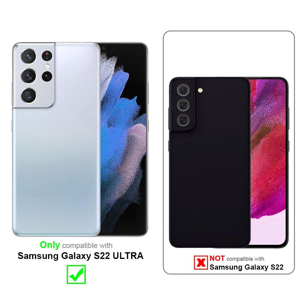 Cadorabo Hülle für Samsung Galaxy S22 ULTRA Spiegel Standfunktion 360 Grad Schutz